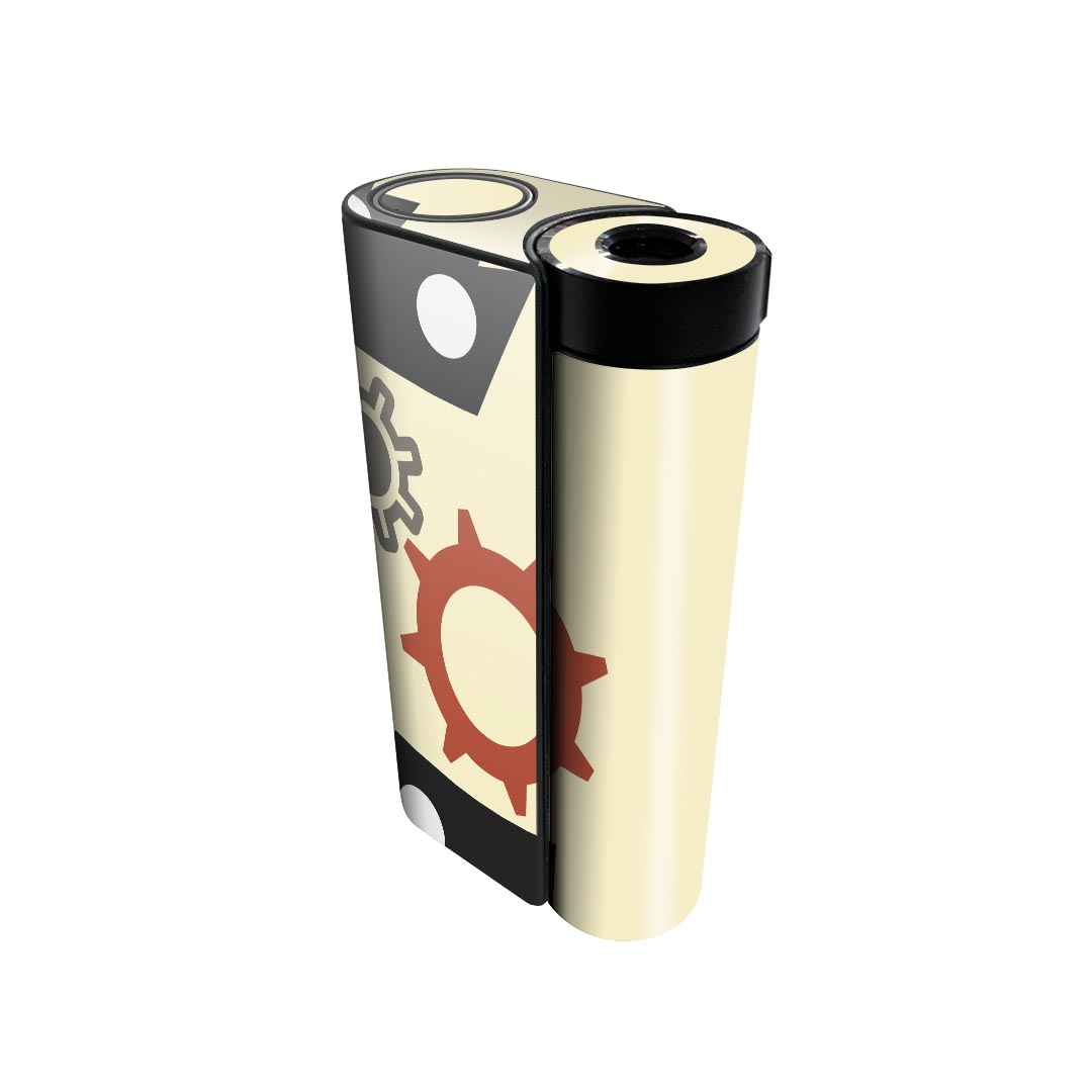 glo hyper x2 専用 デザインスキンシール 全面 フルセット カバー ケース 保護 グロー グロウ ステッカー デコ アクセサリー 電子たばこ 006243 歯車 人物