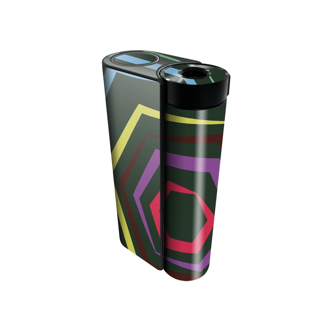 glo hyper x2 専用 デザインスキンシール 全面 フルセット カバー ケース 保護 グロー グロウ ステッカー デコ アクセサリー 電子たばこ 007161 カラフル　レインボー