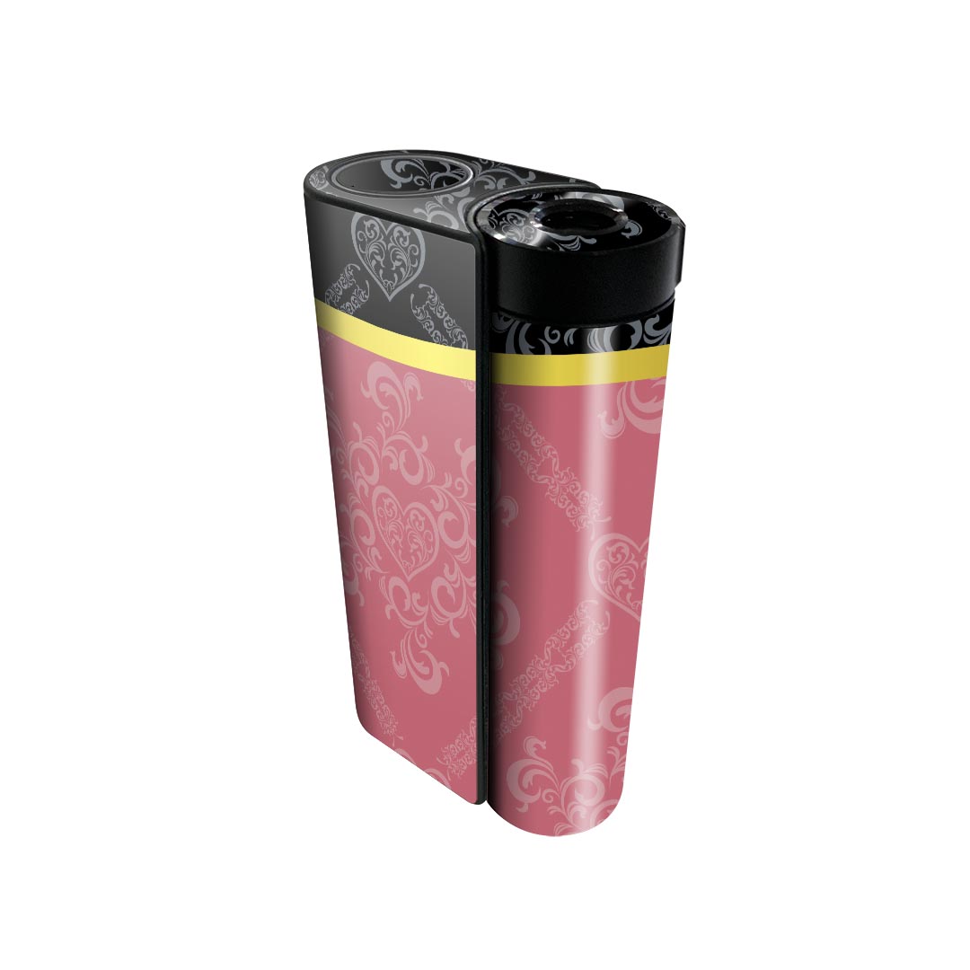 glo hyper x2 専用 デザインスキンシール 全面 フルセット カバー ケース 保護 グロー グロウ ステッカー デコ アクセサリー 電子たばこ 007253 ピンク　黒　ブラック