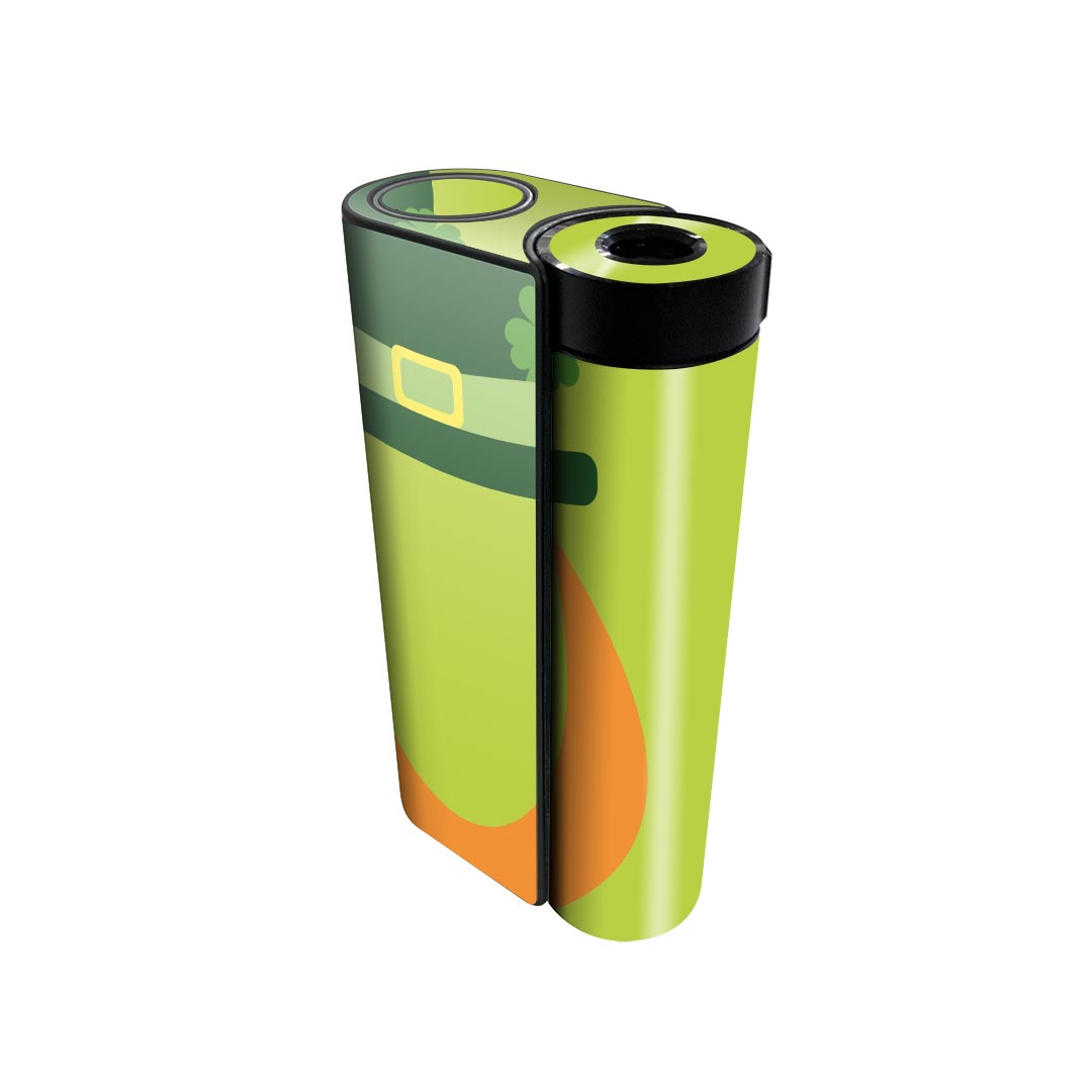 glo hyper x2 専用 デザインスキンシール 全面 フルセット カバー ケース 保護 グロー グロウ ステッカー デコ アクセサリー 電子たばこ 007386 緑 グリーン 帽子 クローバー