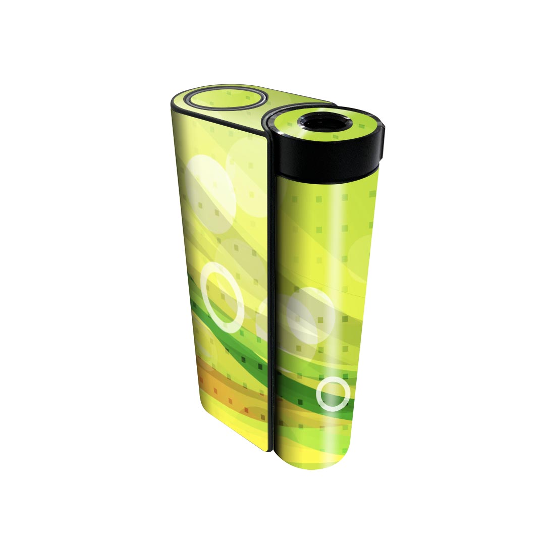 glo hyper x2 専用 デザインスキンシール 全面 フルセット カバー ケース 保護 グロー グロウ ステッカー デコ アクセサリー 電子たばこ 007671 カラフル　緑　グリーン　ドット