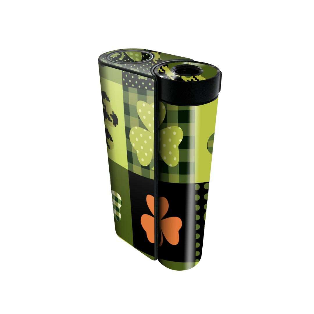 glo hyper x2 専用 デザインスキンシール 全面 フルセット カバー ケース 保護 グロー グロウ ステッカー デコ アクセサリー 電子たばこ 007841 植物 クローバー 緑 グリーン 模様