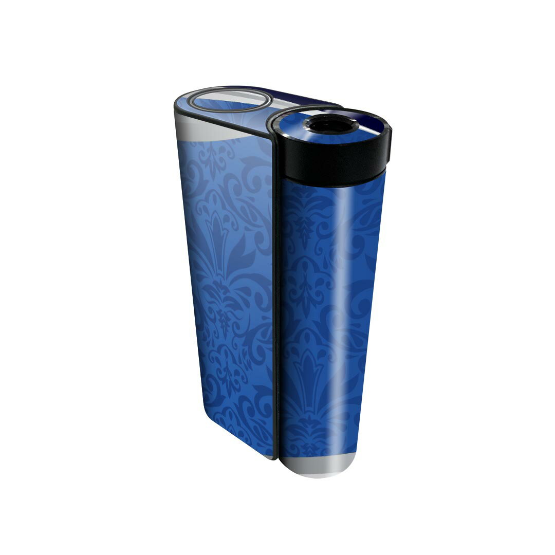 glo hyper x2 専用 デザインスキンシール 全面 フルセット カバー ケース 保護 グロー グロウ ステッカー デコ アクセサリー 電子たばこ 007862 青　ブルー　模様