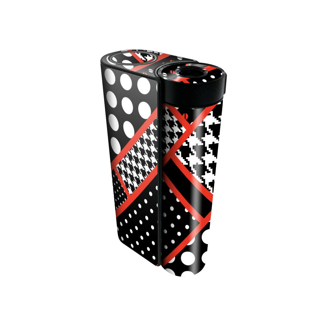 glo hyper x2 専用 デザインスキンシール 全面 フルセット カバー ケース 保護 グロー グロウ ステッカー デコ アクセサリー 電子たばこ 008555 柄　模様　水玉　赤　レッド