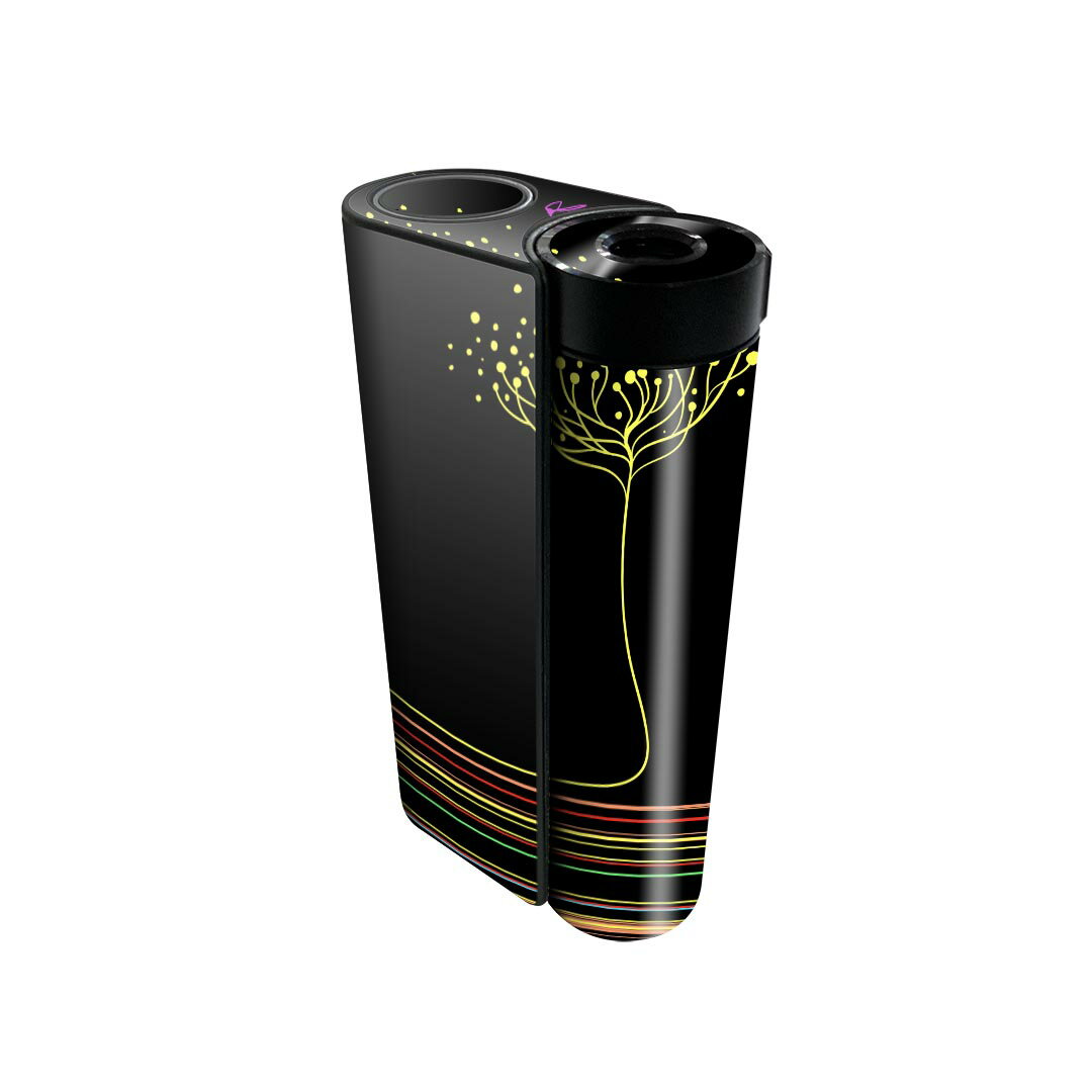 glo hyper x2 専用 デザインスキンシール 全面 フルセット カバー ケース 保護 グロー グロウ ステッカー デコ アクセサリー 電子たばこ 008740 黒　ブラック　花