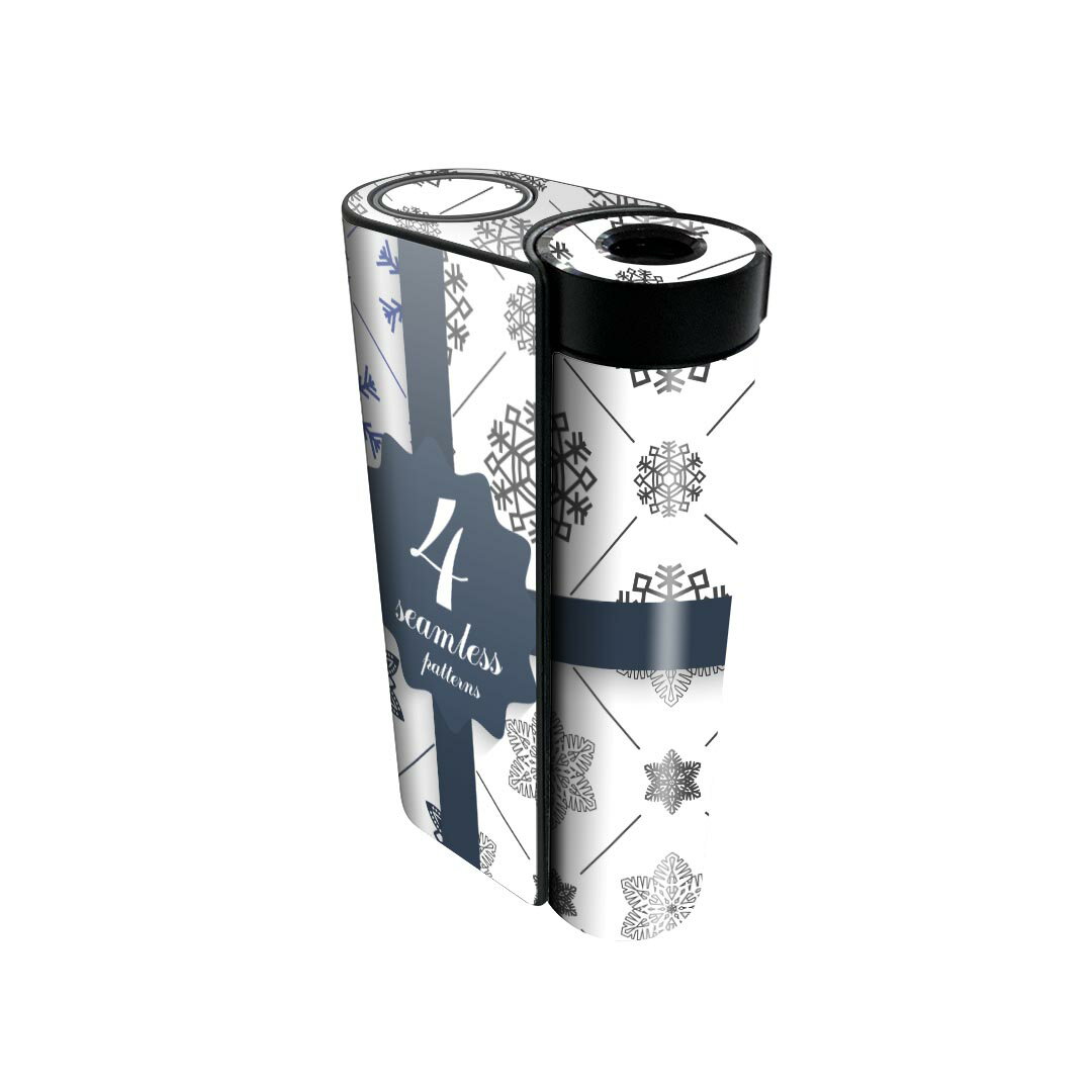 glo hyper x2 専用 デザインスキンシール 全面 フルセット カバー ケース 保護 グロー グロウ ステッカー デコ アクセサリー 電子たばこ 008825 イラスト　雪　結晶　青　ブルー