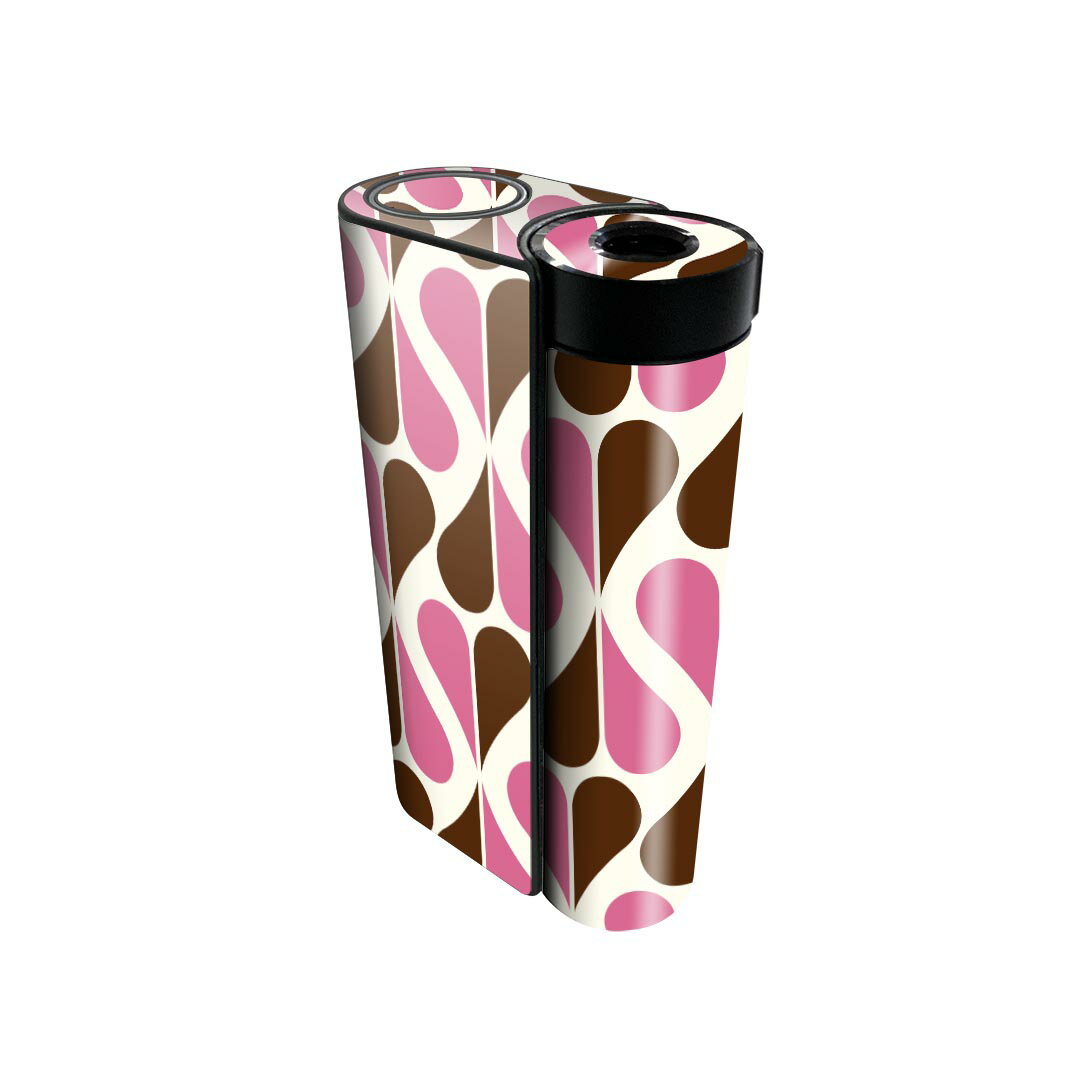 glo hyper x2 専用 デザインスキンシール 全面 フルセット カバー ケース 保護 グロー グロウ ステッカー デコ アクセサリー 電子たばこ 008929 模様　ピンク　ハート　茶色　ブラウン