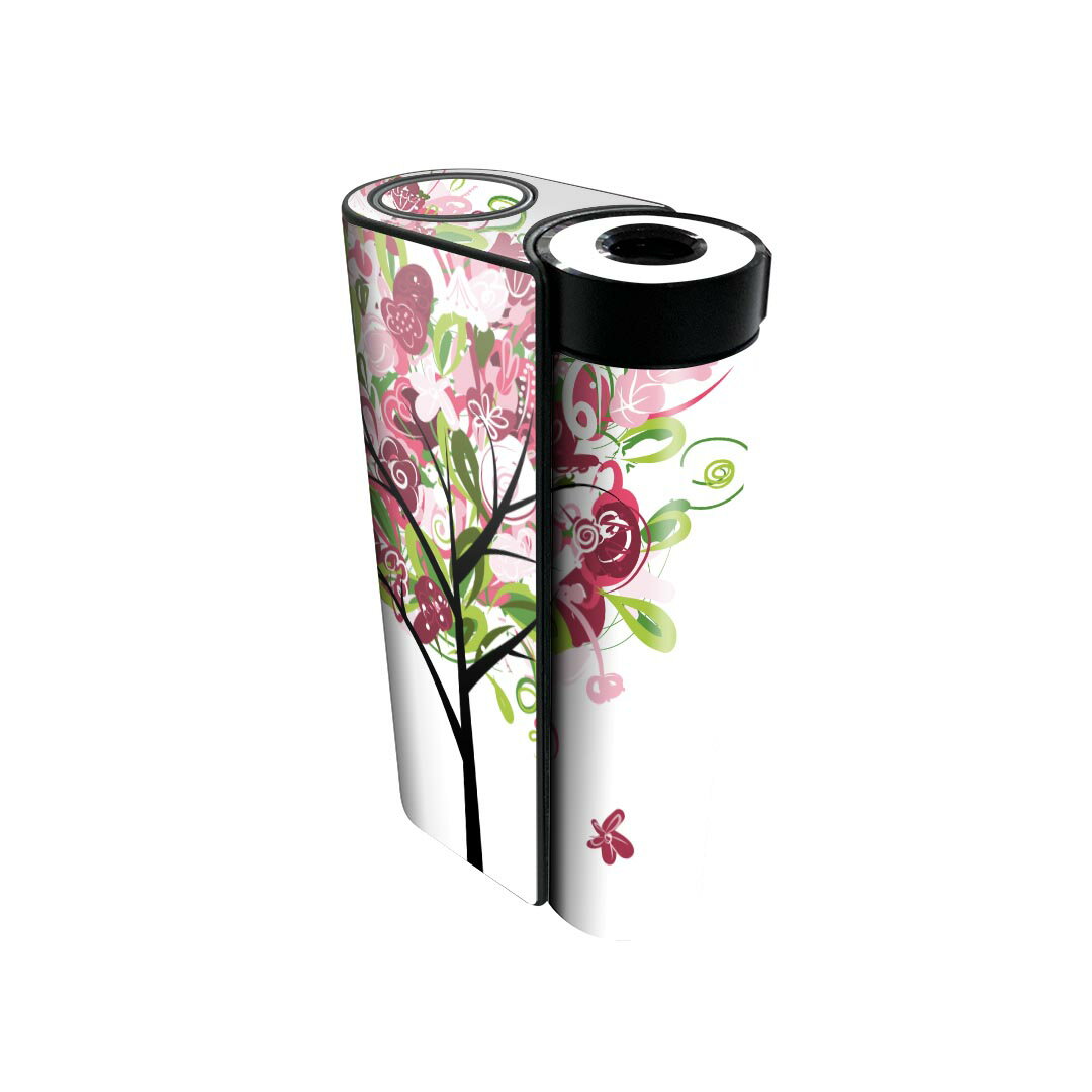 glo hyper x2 専用 デザインスキンシール 全面 フルセット カバー ケース 保護 グロー グロウ ステッカー デコ アクセサリー 電子たばこ 009804 　花　ピンク　紫