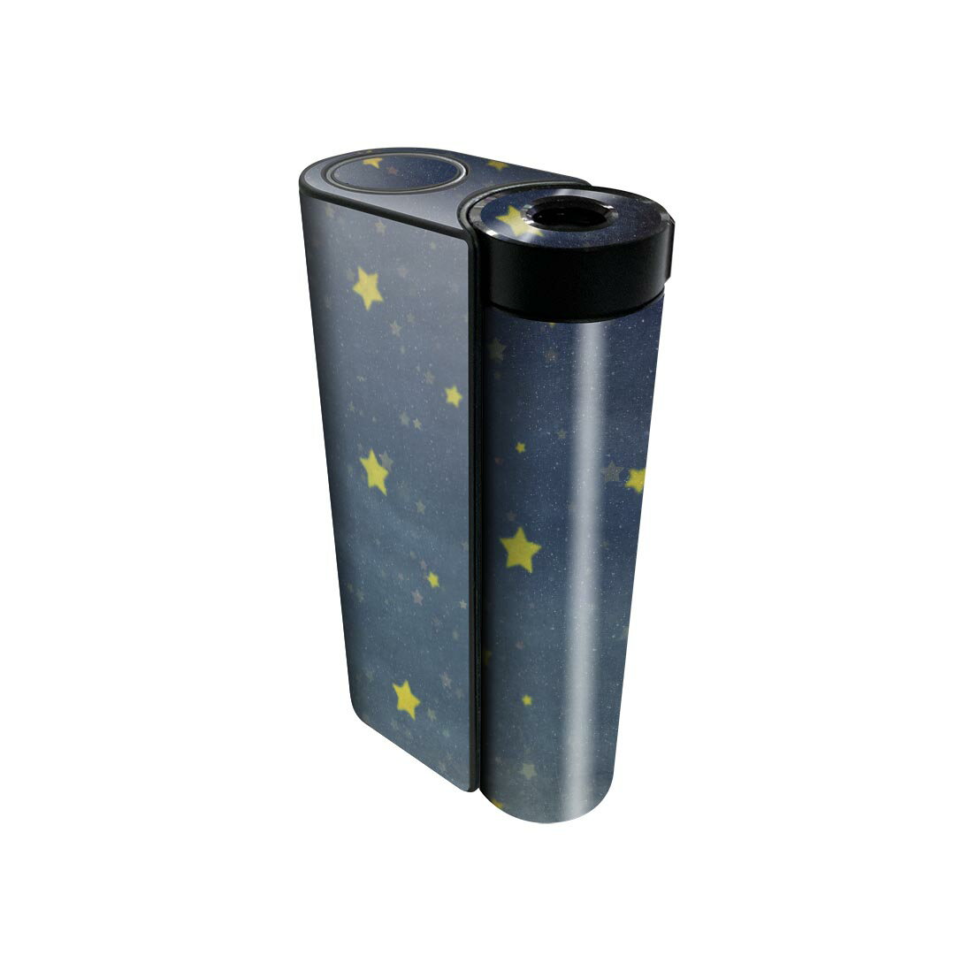 glo hyper x2 専用 デザインスキンシール 全面 フルセット カバー ケース 保護 グロー グロウ ステッカー デコ アクセサリー 電子たばこ 010158 星　空　黄色