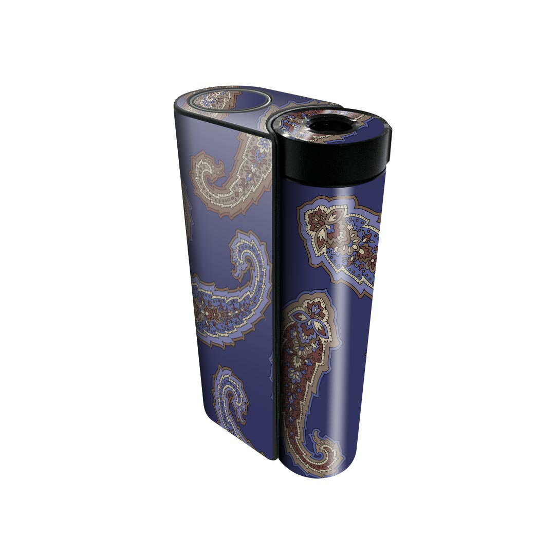 glo hyper x2 専用 デザインスキンシール 全面 フルセット カバー ケース 保護 グロー グロウ ステッカー デコ アクセサリー 電子たばこ 010164 ペイズリー　紺