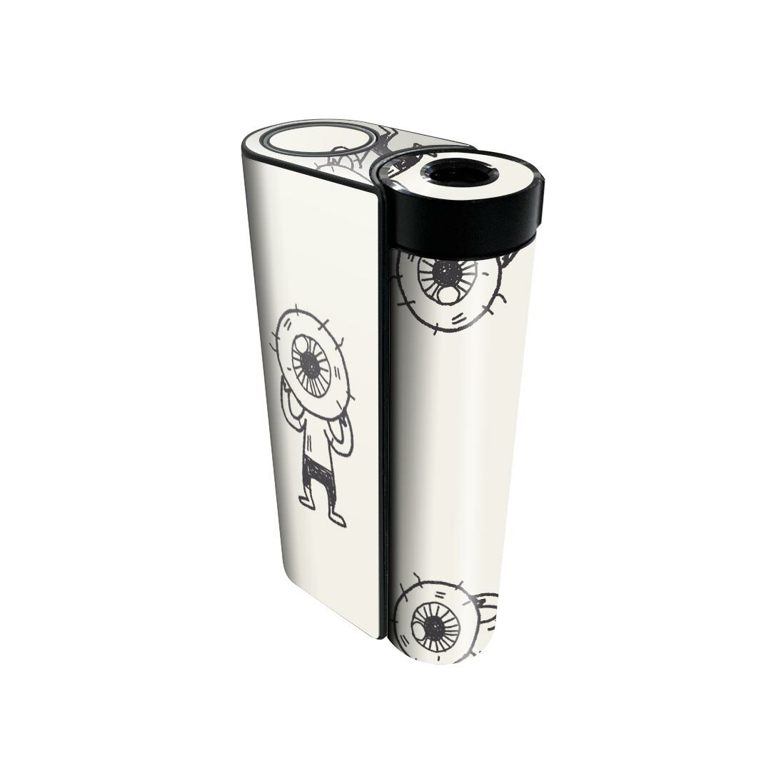 glo hyper x2 専用 デザインスキンシール 全面 フルセット カバー ケース 保護 グロー グロウ ステッカー デコ アクセサリー 電子たばこ 010701 目玉おやじ　キャラクター