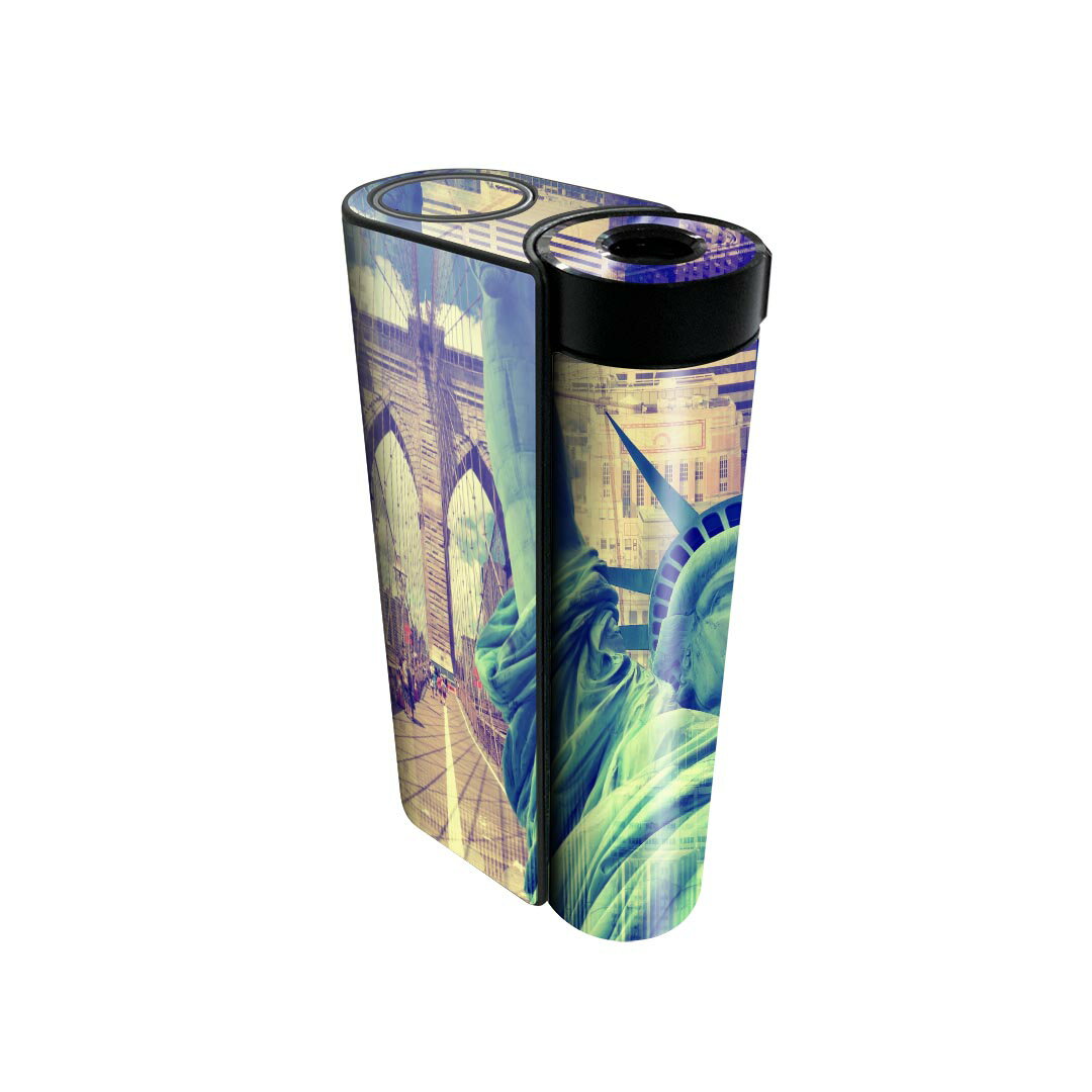 glo hyper x2 専用 デザインスキンシール 全面 フルセット カバー ケース 保護 グロー グロウ ステッカー デコ アクセサリー 電子たばこ 010900 自由の女神 ニューヨーク 風景