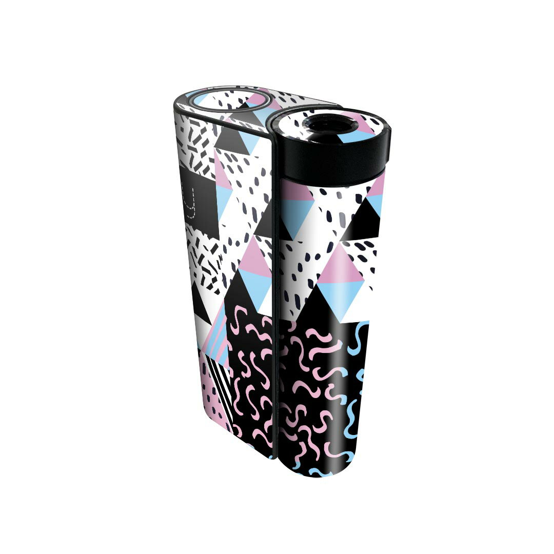 glo hyper x2 専用 デザインスキンシール 全面 フルセット カバー ケース 保護 グロー グロウ ステッカー デコ アクセサリー 電子たばこ 011177 派手 パステル 黒