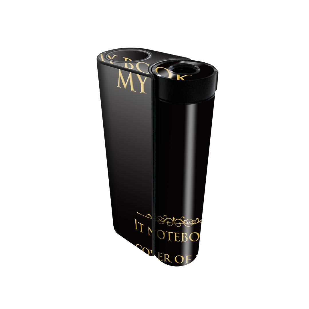 glo hyper x2 専用 デザインスキンシール 全面 フルセット カバー ケース 保護 グロー グロウ ステッカー デコ アクセサリー 電子たばこ 011341 本　英語　黒