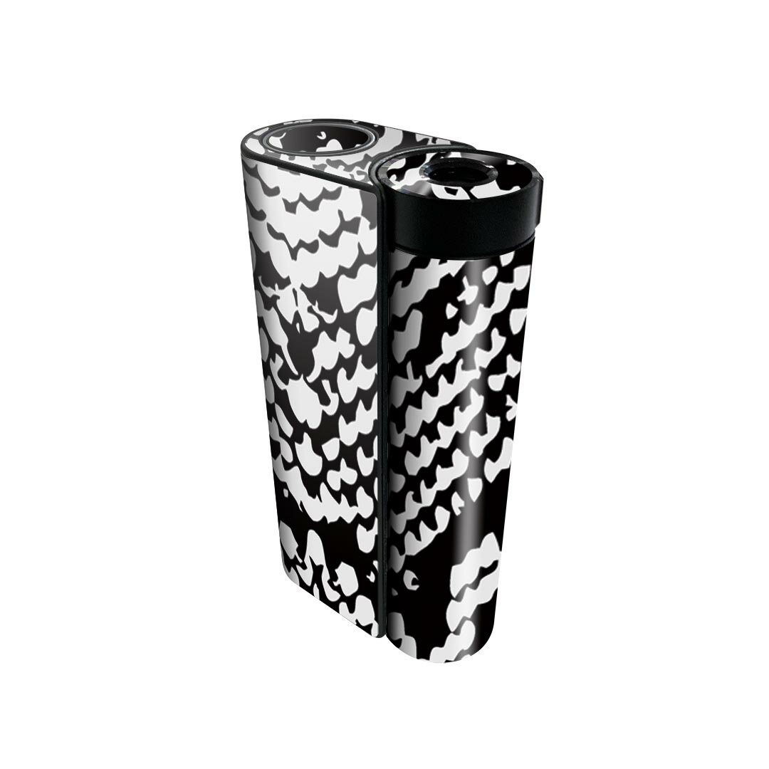 glo hyper x2 専用 デザインスキンシール 全面 フルセット カバー ケース 保護 グロー グロウ ステッカー デコ アクセサリー 電子たばこ 011586 蛇柄　アニマル柄　黒