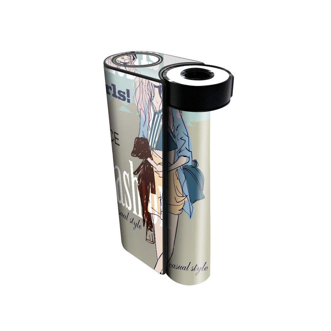 glo hyper x2 専用 デザインスキンシール 全面 フルセット カバー ケース 保護 グロー グロウ ステッカー デコ アクセサリー 電子たばこ 011933 女性　英語　イラスト