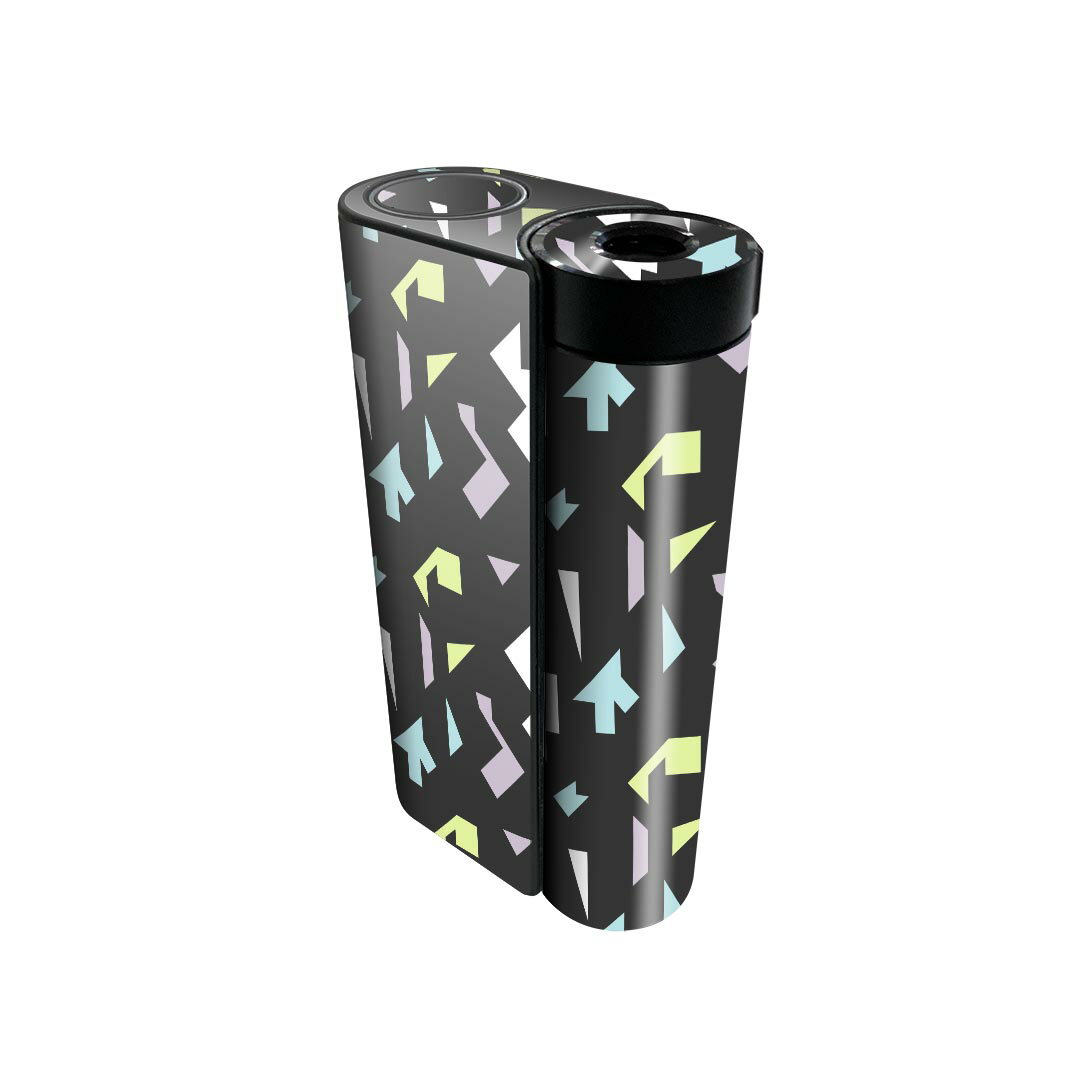 glo hyper x2 専用 デザインスキンシール 全面 フルセット カバー ケース 保護 グロー グロウ ステッカー デコ アクセサリー 電子たばこ 012099 黒　模様　柄