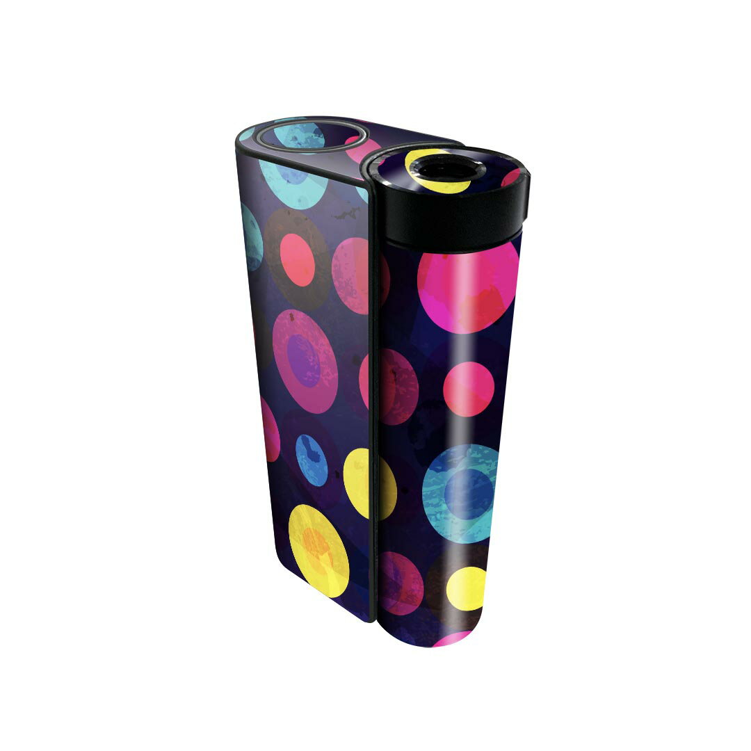 glo hyper x2 専用 デザインスキンシール 全面 フルセット カバー ケース 保護 グロー グロウ ステッカー デコ アクセサリー 電子たばこ 012348 ドット　水玉　カラフル