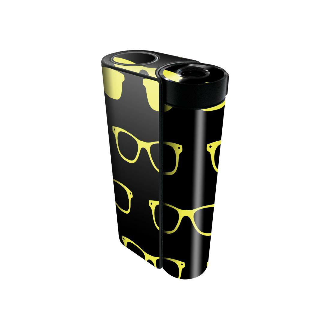 glo hyper x2 専用 デザインスキンシール 全面 フルセット カバー ケース 保護 グロー グロウ ステッカー デコ アクセサリー 電子たばこ 012649 サングラス 黒 黄色