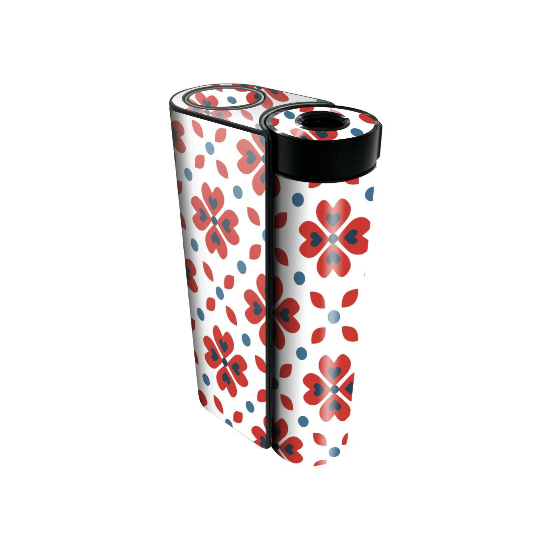 glo hyper x2 専用 デザインスキンシール 全面 フルセット カバー ケース 保護 グロー グロウ ステッカー デコ アクセサリー 電子たばこ 012725 赤 クローバー 植物