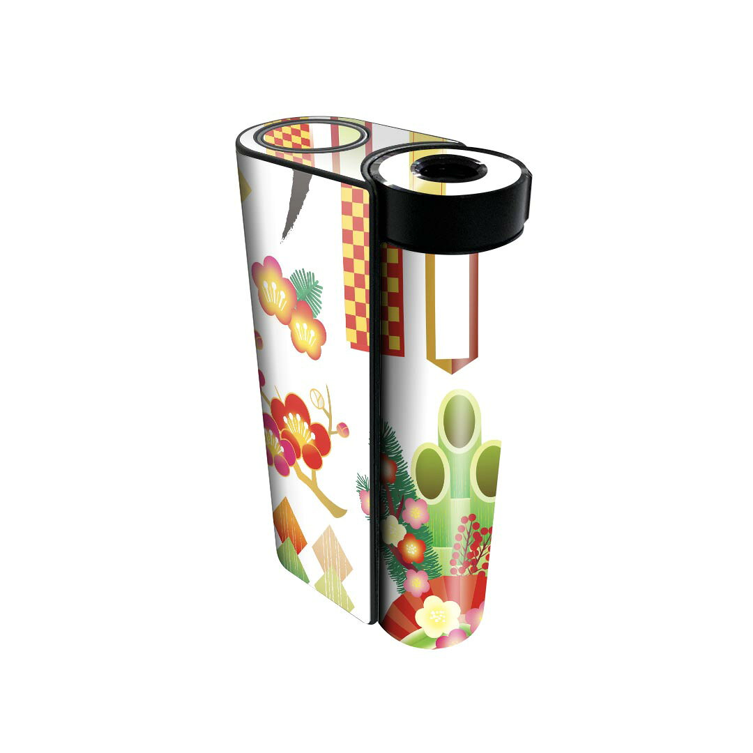 glo hyper x2 専用 デザインスキンシール 全面 フルセット カバー ケース 保護 グロー グロウ ステッカー デコ アクセサリー 電子たばこ 013576 お正月 縁起物 市松