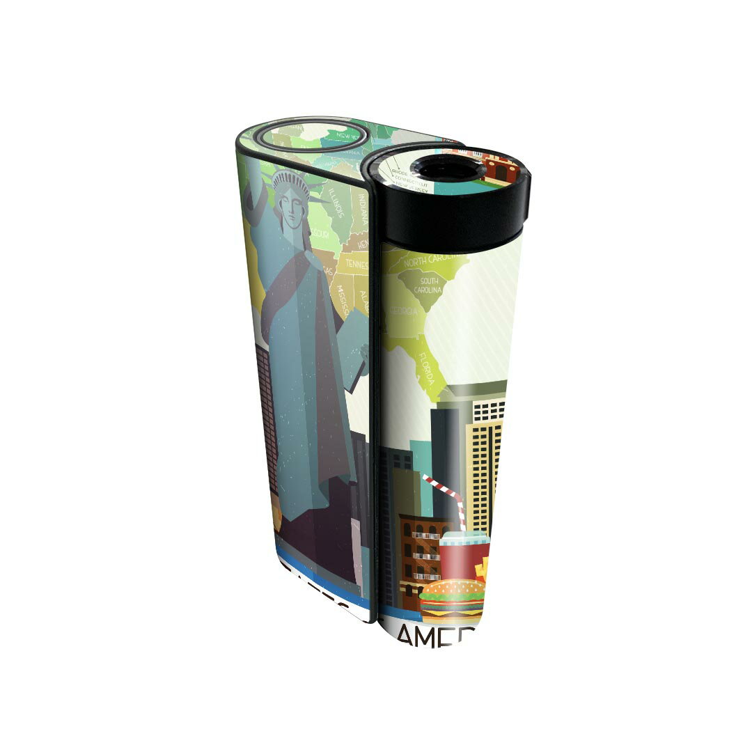 glo hyper x2 専用 デザインスキンシール 全面 フルセット カバー ケース 保護 グロー グロウ ステッカー デコ アクセサリー 電子たばこ 014128 アメリカ　風景　景色