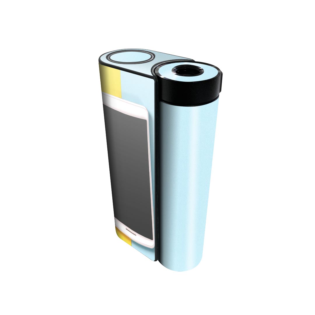 glo hyper x2 専用 デザインスキンシール 全面 フルセット カバー ケース 保護 グロー グロウ ステッカー デコ アクセサリー 電子たばこ 014669 携帯　青　黄色