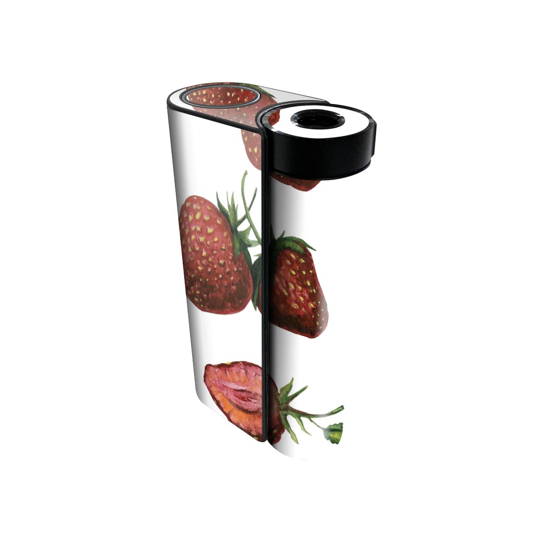 glo hyper x2 専用 デザインスキンシール 全面 フルセット カバー ケース 保護 グロー グロウ ステッカー デコ アクセサリー 電子たばこ 014891 イチゴ 苺 イラスト