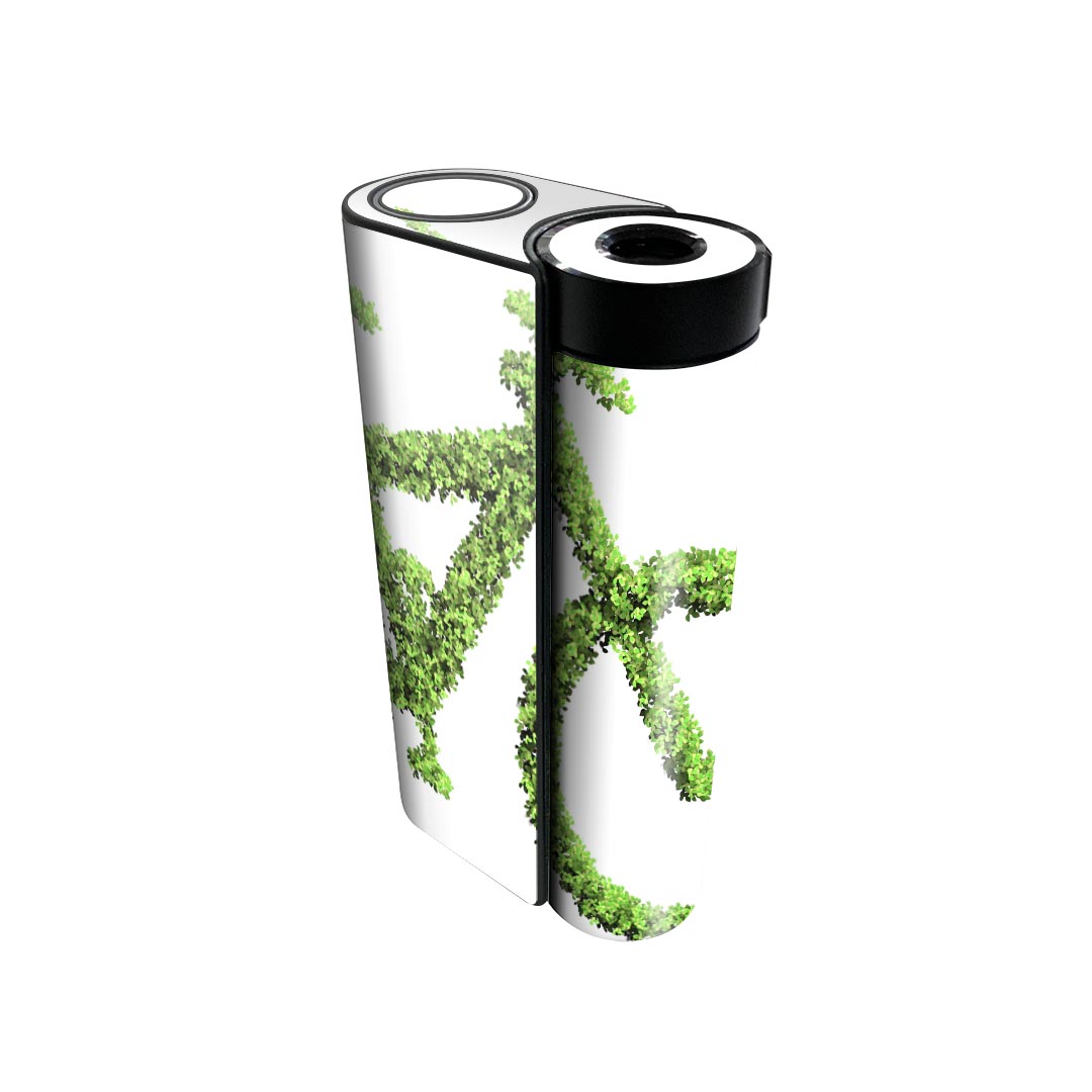 glo hyper x2 専用 デザインスキンシール 全面 フルセット カバー ケース 保護 グロー グロウ ステッカー デコ アクセサリー 電子たばこ 014901 自転車 葉っぱ シルエット