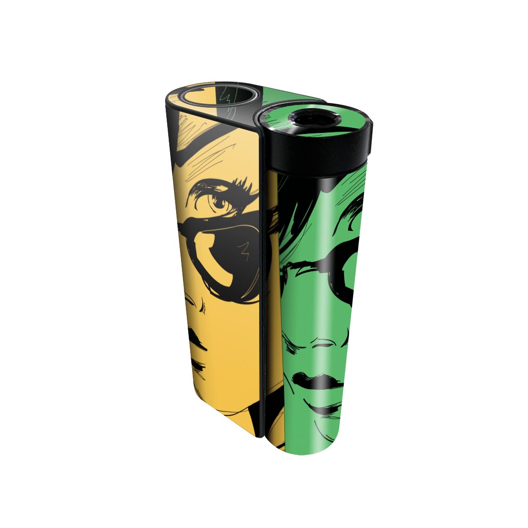 glo hyper x2 専用 デザインスキンシール 全面 フルセット カバー ケース 保護 グロー グロウ ステッカー デコ アクセサリー 電子たばこ 014971 イラスト　女の子　カラフル