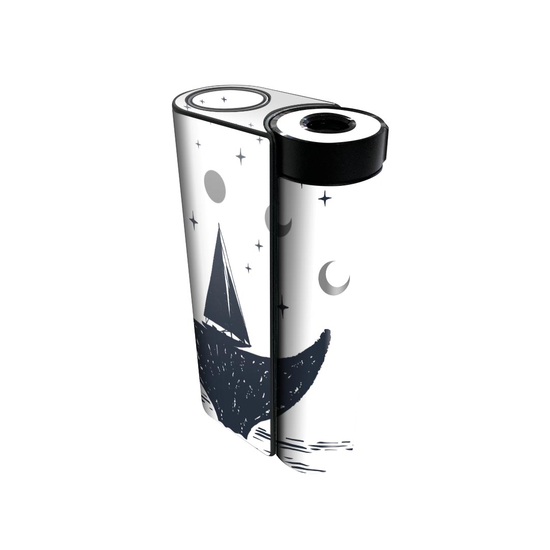glo hyper x2 専用 デザインスキンシール 全面 フルセット カバー ケース 保護 グロー グロウ ステッカー デコ アクセサリー 電子たばこ 016040 月の満ち欠け　宇宙　魚　月