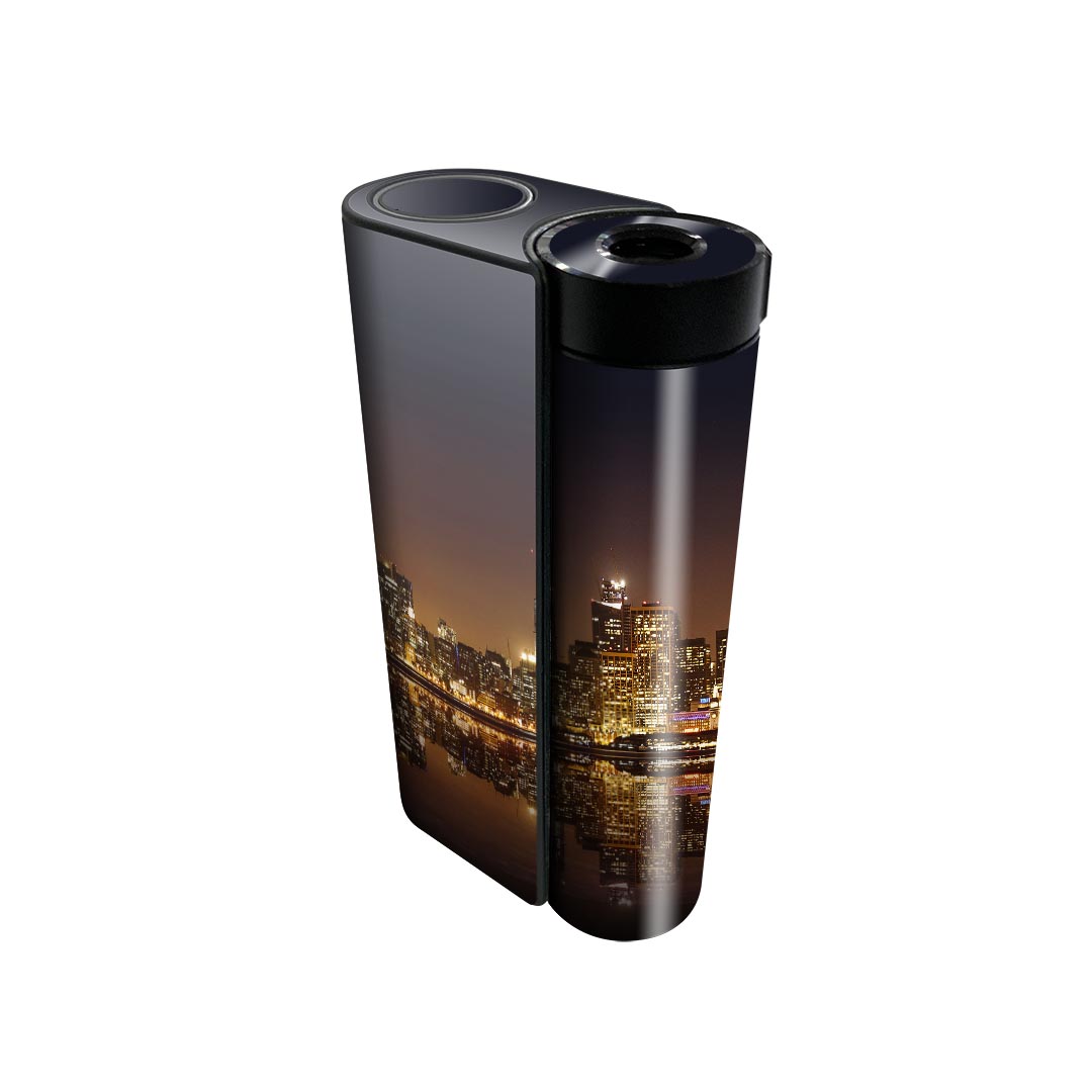 glo hyper x2 専用 デザインスキンシール 全面 フルセット カバー ケース 保護 グロー グロウ ステッカー デコ アクセサリー 電子たばこ 018308 夜景 都会 アート