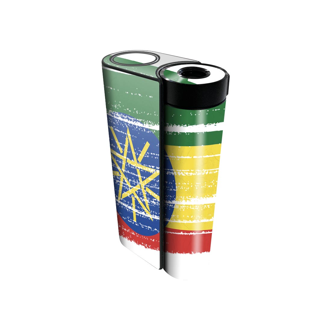 glo hyper x2 専用 デザインスキンシール 全面 フルセット カバー ケース 保護 グロー グロウ ステッカー デコ アクセサリー 電子たばこ 018444 国旗 ethiopia エチオピア