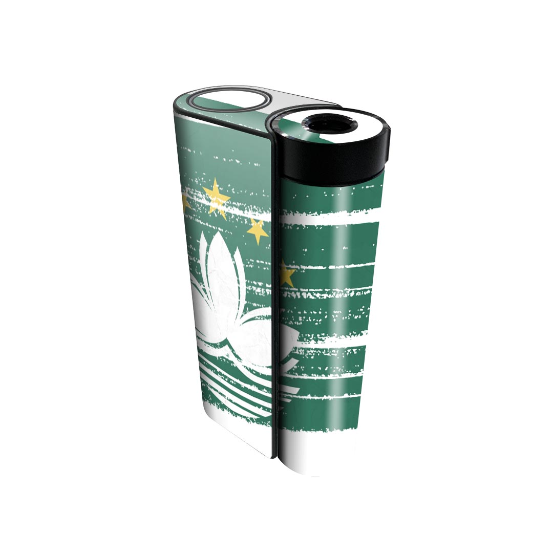 glo hyper x2 専用 デザインスキンシール 全面 フルセット カバー ケース 保護 グロー グロウ ステッカー デコ アクセサリー 電子たばこ 018495 国旗 macau マカオ