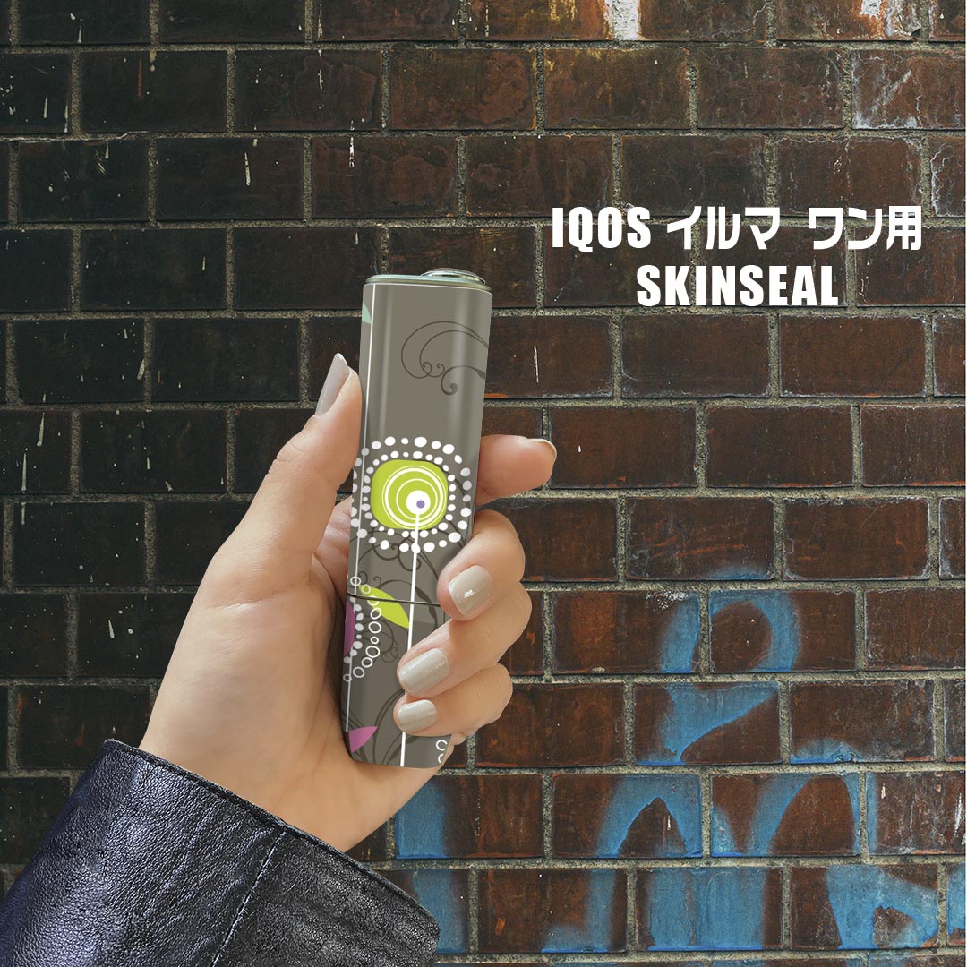 スマコレのIQOS ILUMA ONE 用 デザインスキンシール アイコス イルマ ワン 対応 シール スキンシール フル アクセサリ 保護シール デコシール 001257 花　カラフル｜アングル2