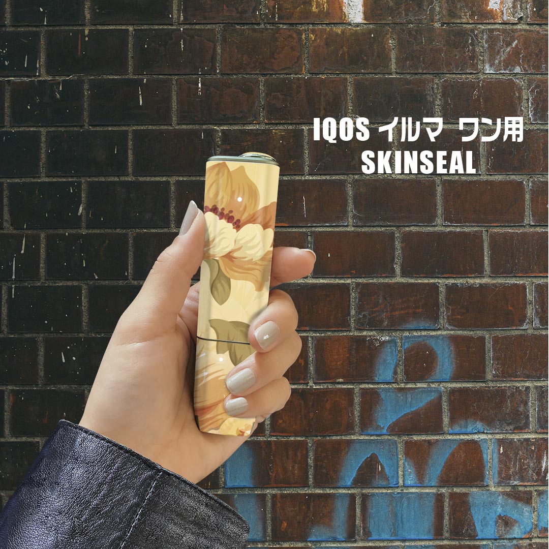 スマコレのIQOS ILUMA ONE 用 デザインスキンシール アイコス イルマ ワン 対応 シール スキンシール フル アクセサリ 保護シール デコシール 001917 花　　レトロ｜アングル2
