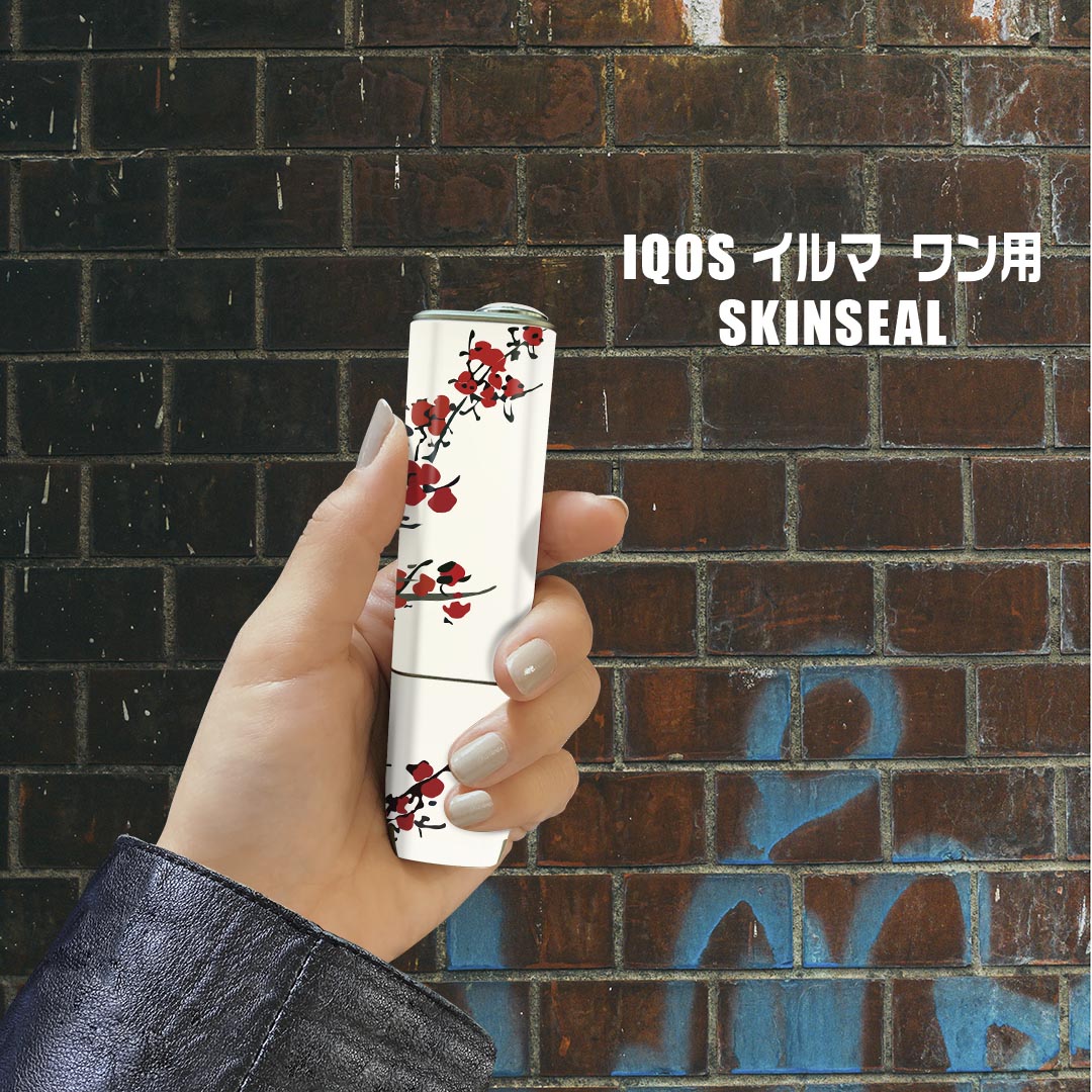 スマコレのIQOS ILUMA ONE 用 デザインスキンシール アイコス イルマ ワン 対応 シール スキンシール フル アクセサリ 保護シール デコシール 005383 和風　和柄　花　鳥｜アングル2
