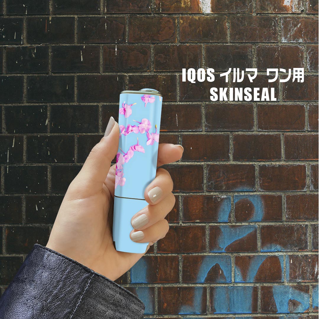 スマコレのIQOS ILUMA ONE 用 デザインスキンシール アイコス イルマ ワン 対応 シール スキンシール フル アクセサリ 保護シール デコシール 014885 花　花びら　アイス　ピンク｜アングル2