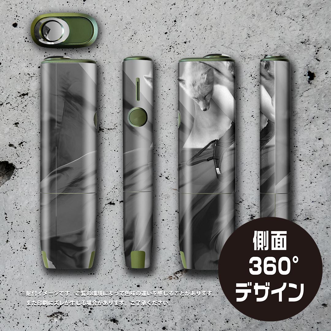 スマコレのIQOS ILUMA ONE 用 デザインスキンシール アイコス イルマ ワン 対応 シール スキンシール フル アクセサリ 保護シール デコシール 023392 人物　女性　写真　モノクロ｜アングル3