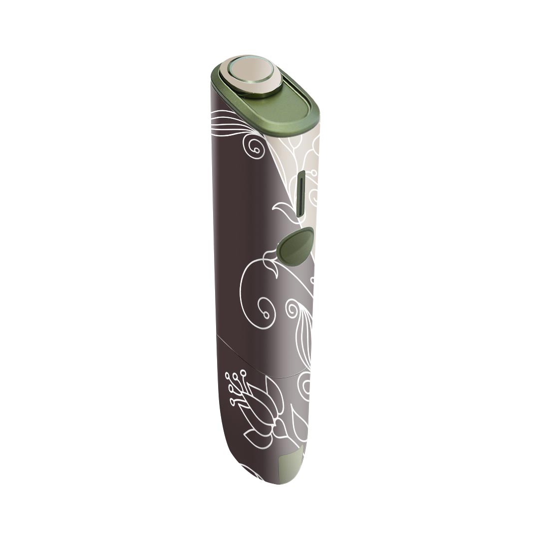 IQOS ILUMA ONE 用 デザインスキンシール アイコス イルマ ワン 対応 シール スキンシール フル アクセサリ 保護シール デコシール 005095 植物 ブラウン イラスト