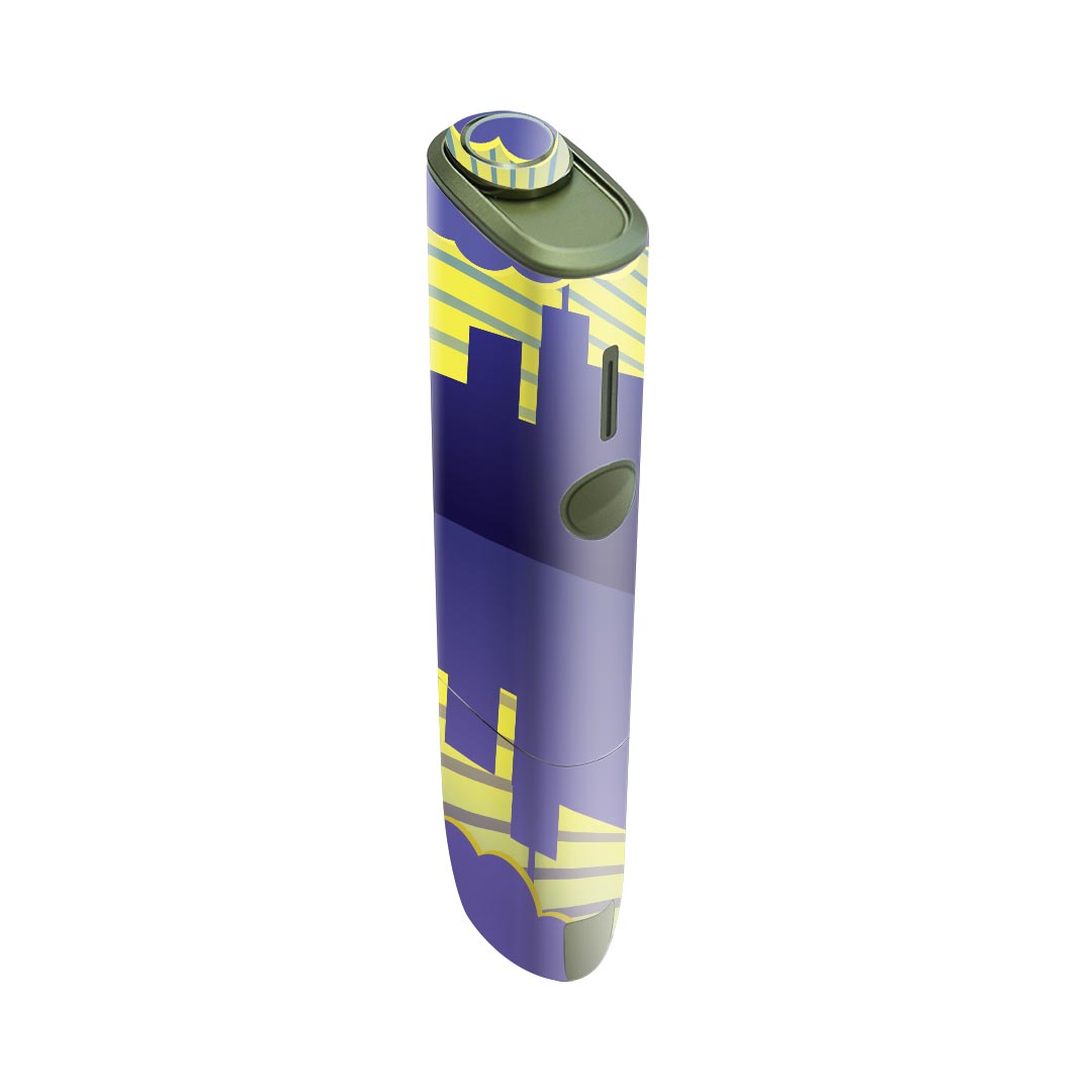 IQOS ILUMA ONE 用 デザインスキンシール アイコス イルマ ワン 対応 シール スキンシール フル アクセサリ 保護シール デコシール 007290 建物　朝日　黄色　イエロー