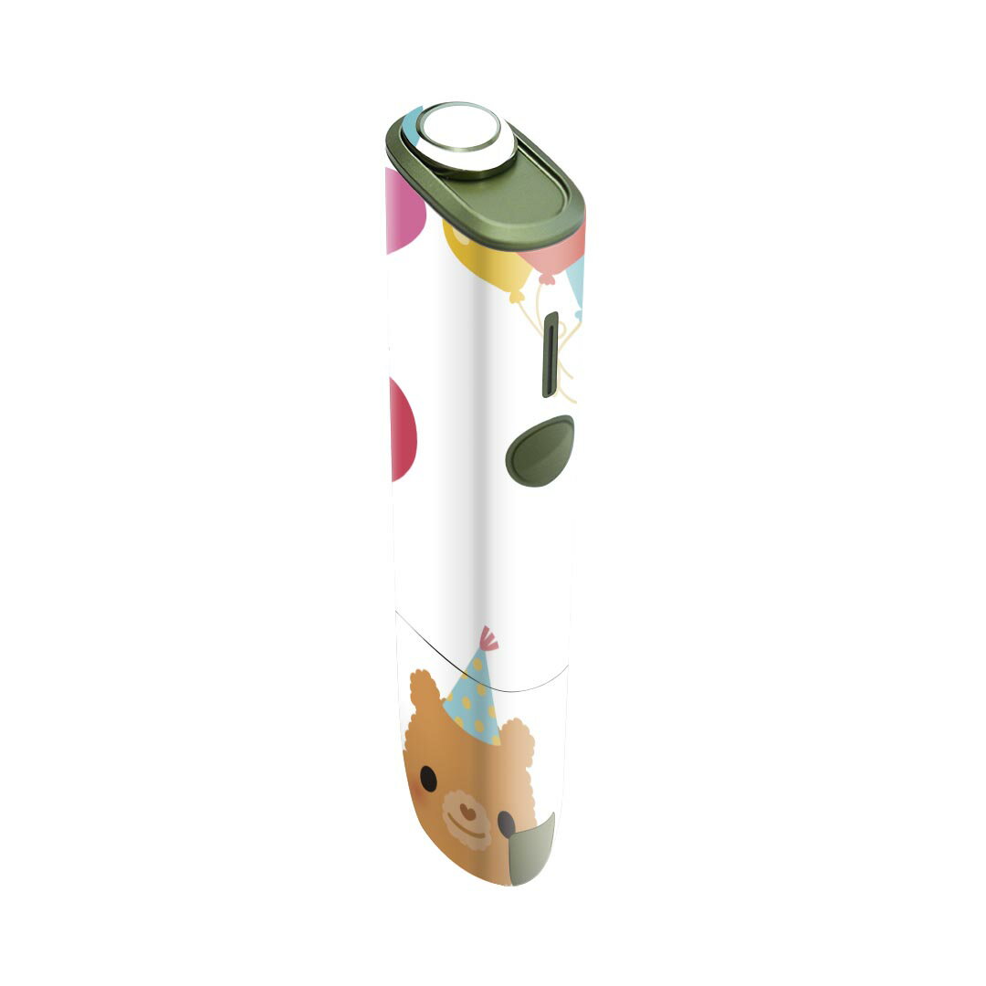 IQOS ILUMA ONE 用 デザインスキンシール アイコス イルマ ワン 対応 シール スキンシール フル アクセサリ 保護シール デコシール 007873 イラスト　動物　カラフル　パーティ