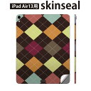 iPad Air13 用 スキンシール アイパッド エア 13インチ 対応 全面スキンシール フル 背面 側面 保護シール 人気 アーガイル カラフル 0005...