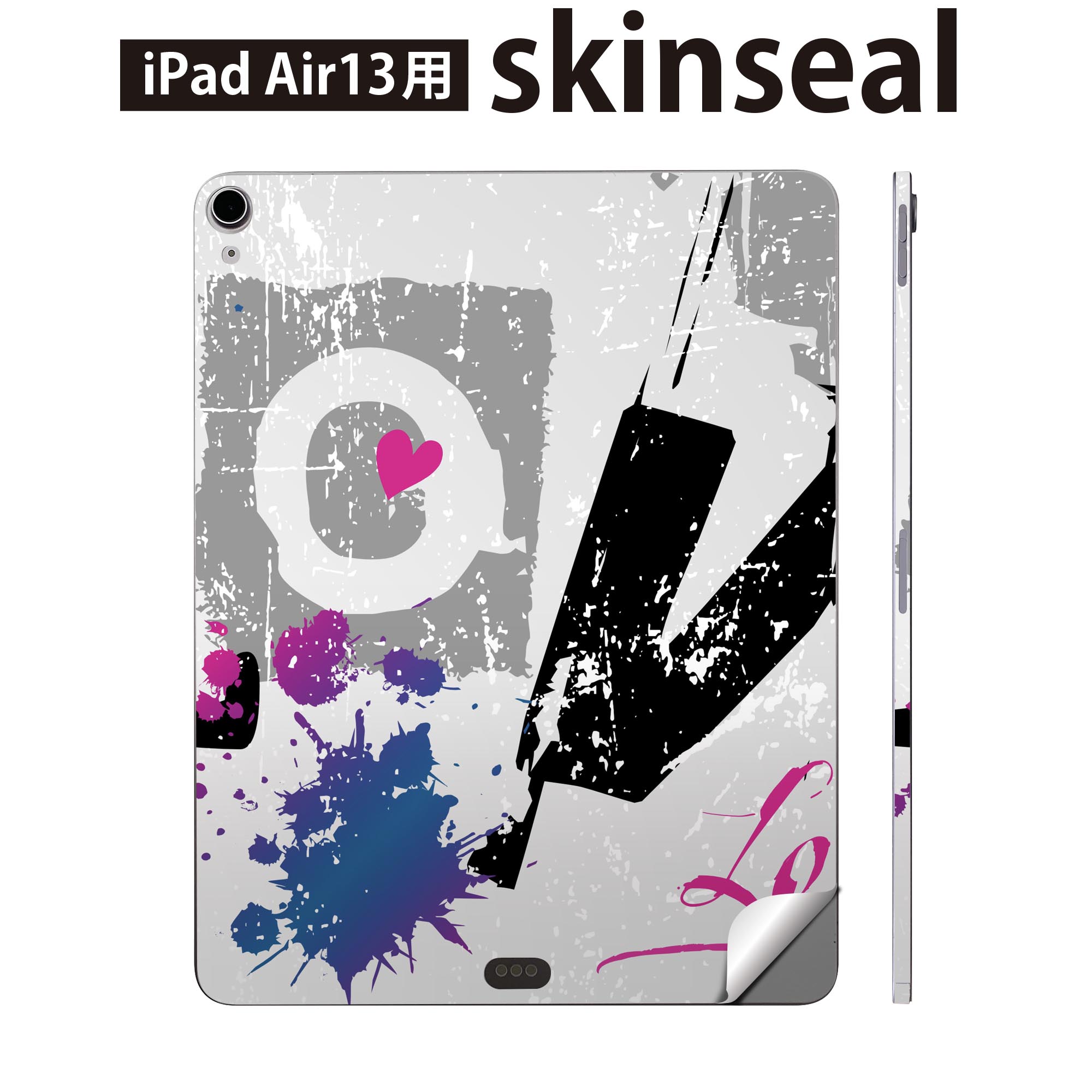 iPad Air13 用 スキンシール アイパッド エア 13インチ 対応 全面スキンシール フル 背面 側面 保護シール 人気 ラブ 001536