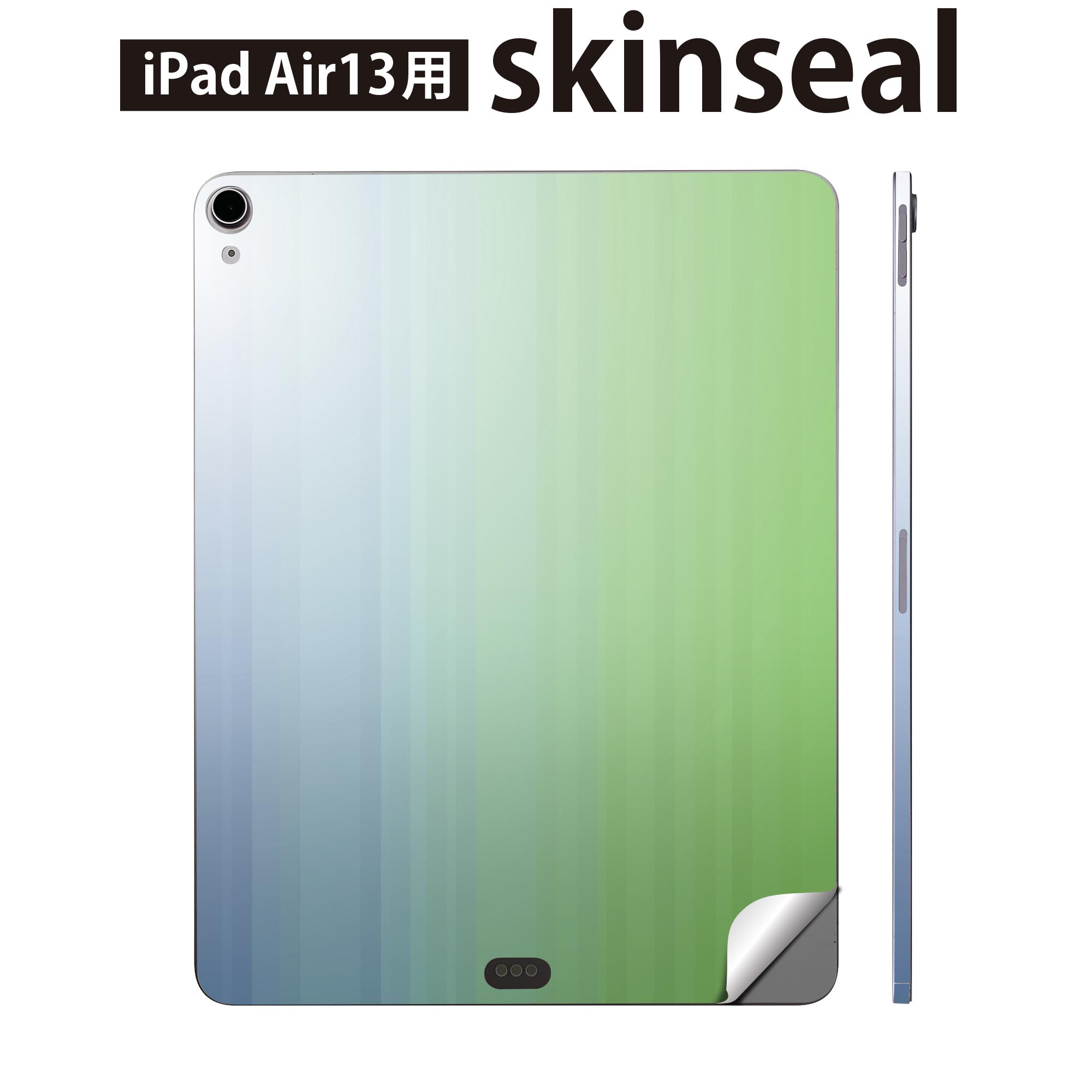 iPad Air13 用 スキンシール アイパッド エア 13インチ 対応 全面スキンシール フル 背面 側面 保護シール 人気 シンプル 青 緑 001830