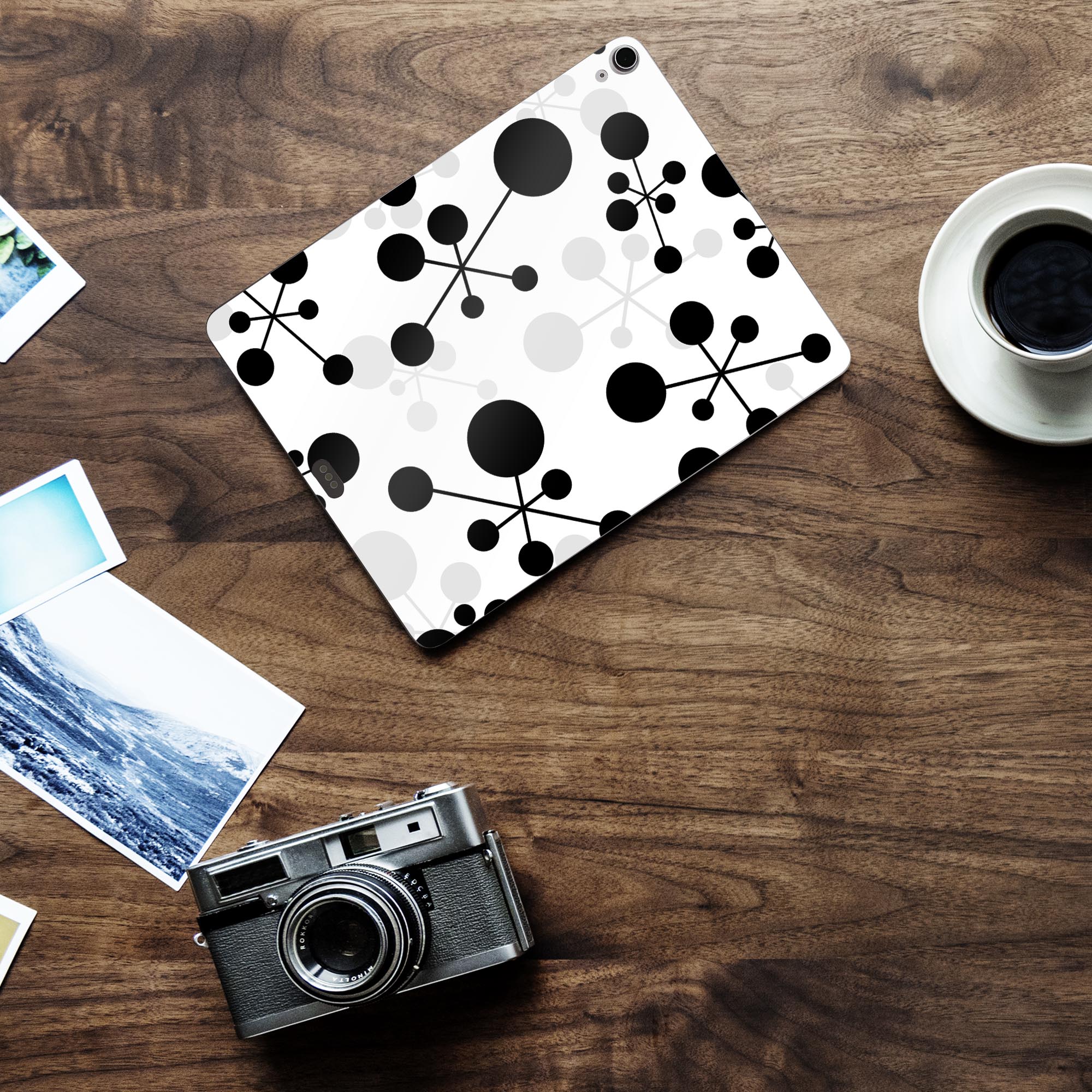 iPad Air13 用 スキンシール アイパッド エア 13インチ 対応 全面スキンシール フル 背面 側面 保護シール 人気 模様 黒 白 002664