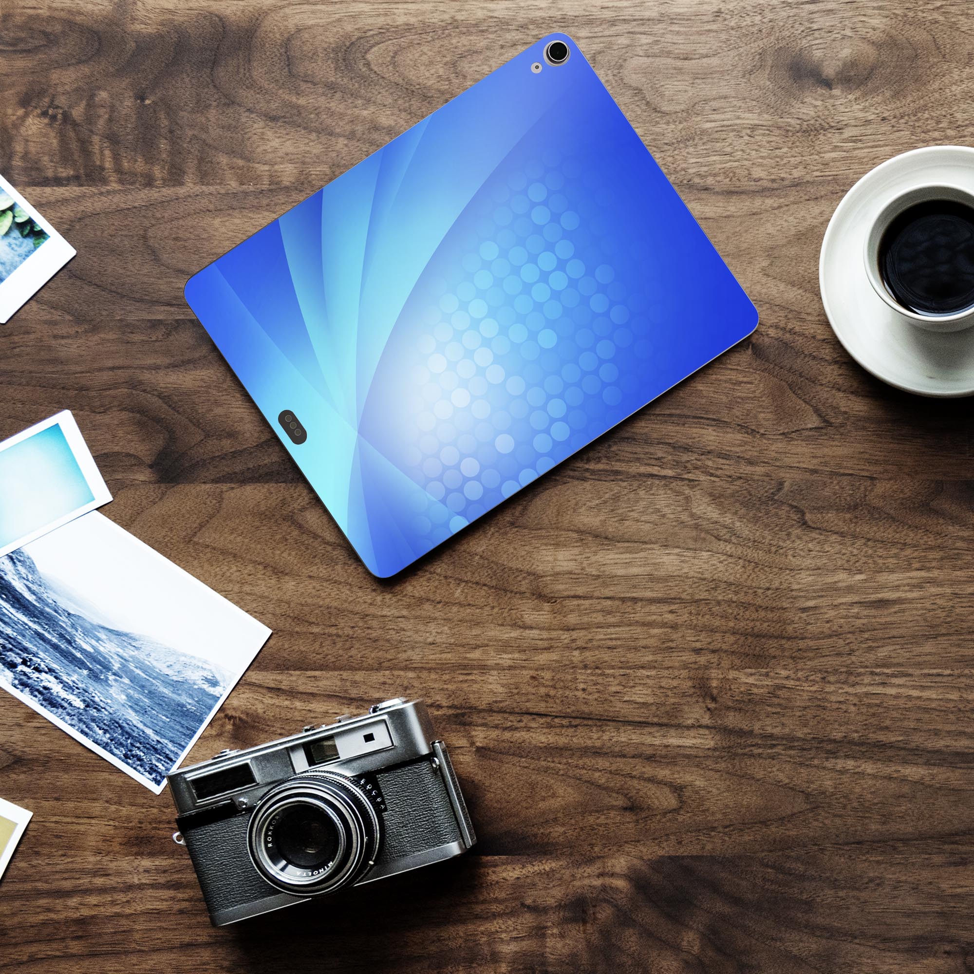 iPad Air13 用 スキンシール アイパッド エア 13インチ 対応 全面スキンシール フル 背面 側面 保護シール 人気 青 シンプル グラデーション 012298