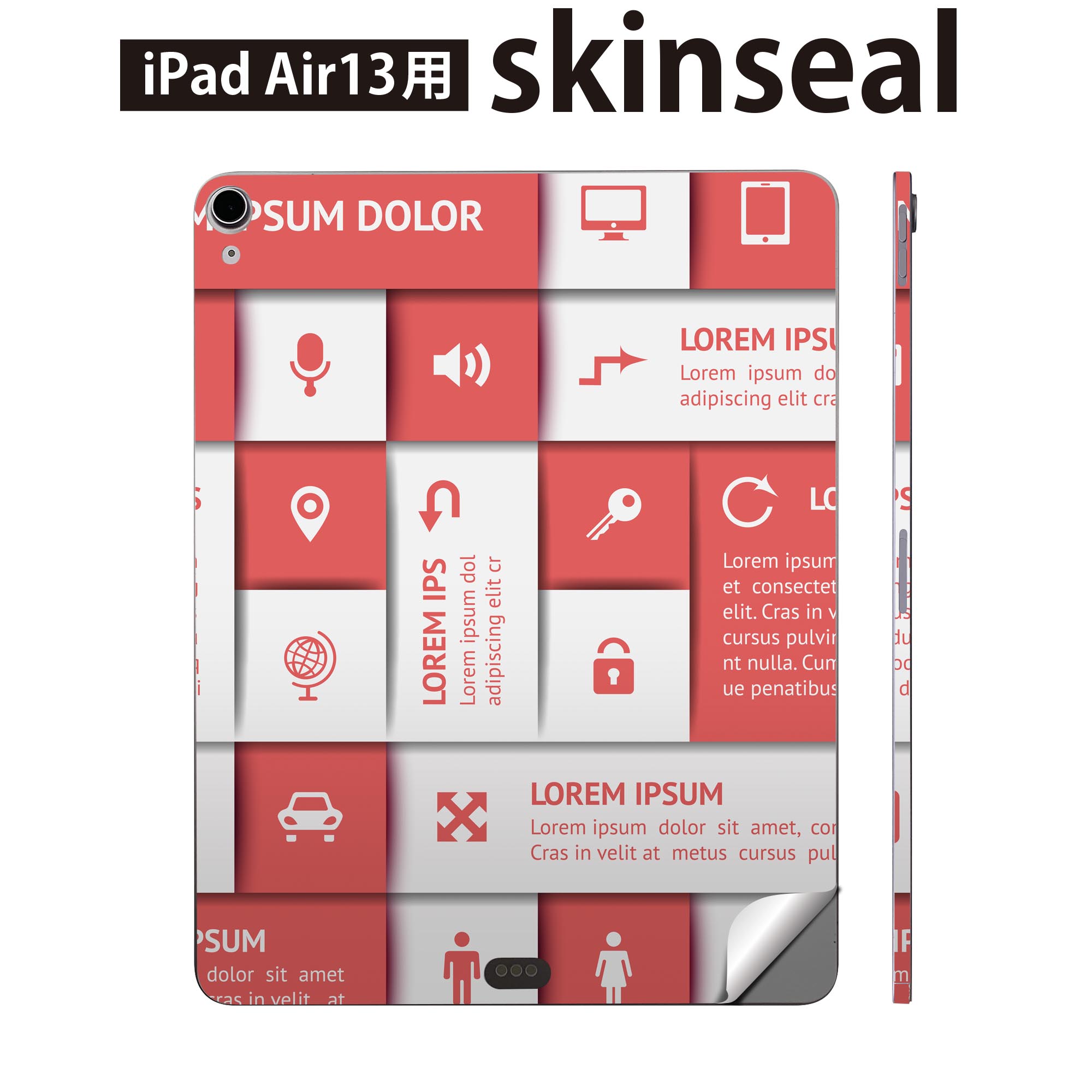 商品特徴・貼るだけでおしゃれに簡単着せ替え、iPadair 13 全面デザインスキンシール！・高精細プリントで写真と遜色がない仕上がり！・ちょっとしたすり傷から端末を保護！・「裸で持つ派」の人にはもちろん、お手持ちのクリアケース付けてもOK！・エアフリー素材で気泡の心配も軽減！・貼り直しOK！位置調整も安心！注意事項画像はサンプルです。ご覧の環境によっては多少色味に違いを感じる場合がございます。 イメージと違った、モニターと色味が異なるという理由での交換や返金はご対応出来かねます。端末本体やクリアケースは付属しません。貼付時のずれやカメラ周りの凹凸を考慮してカメラ穴等は少し大きめにカットしています。貼付の際はカメラ穴を基準に位置を合わせてください。カメラ付近の何もないように見える場所に穴が開いていますが、こちらは近接・明るさ感知センサー用の穴です。端末本体に直接貼ることを想定しています。保護フィルムなどの上から貼ると上手く貼れない可能性があります初回貼付時の位置調整や貼り直しは可能ですが、しっかり接着させた後の貼り直しは保証しておりません。こちらは無地のシートにプリントした商品で、デコなどの加工はございません。 凹凸や光沢があるように見えたり布地や金属を素材にしたように見える商品もありますが、図版によるものです。印刷カメラ穴の位置にわずかなズレが生じる場合がございます。ご注文後に1点1点制作する受注生産品のため、不良品以外のご返品や交換は固くお断り致します。 機種間違いも保証対象外となりますため、ご注文の際は必ず機種をご確認下さい。発送について完全受注生産のハンドメイド商品となりますので、既製品と比べて発送までお時間を頂いています。 基本的に決済確認後、2?3営業日、最大で10営業日での発送となります。繁忙期や休業日明けの場合はさらに時間がかかる場合があります。 その際には別途メールにてご連絡致します。メール便の場合、発送日から到着までに2?4日ほどかかる場合が多く、紛失などの保障もご対応できかねます。あらかじめご了承下さい。