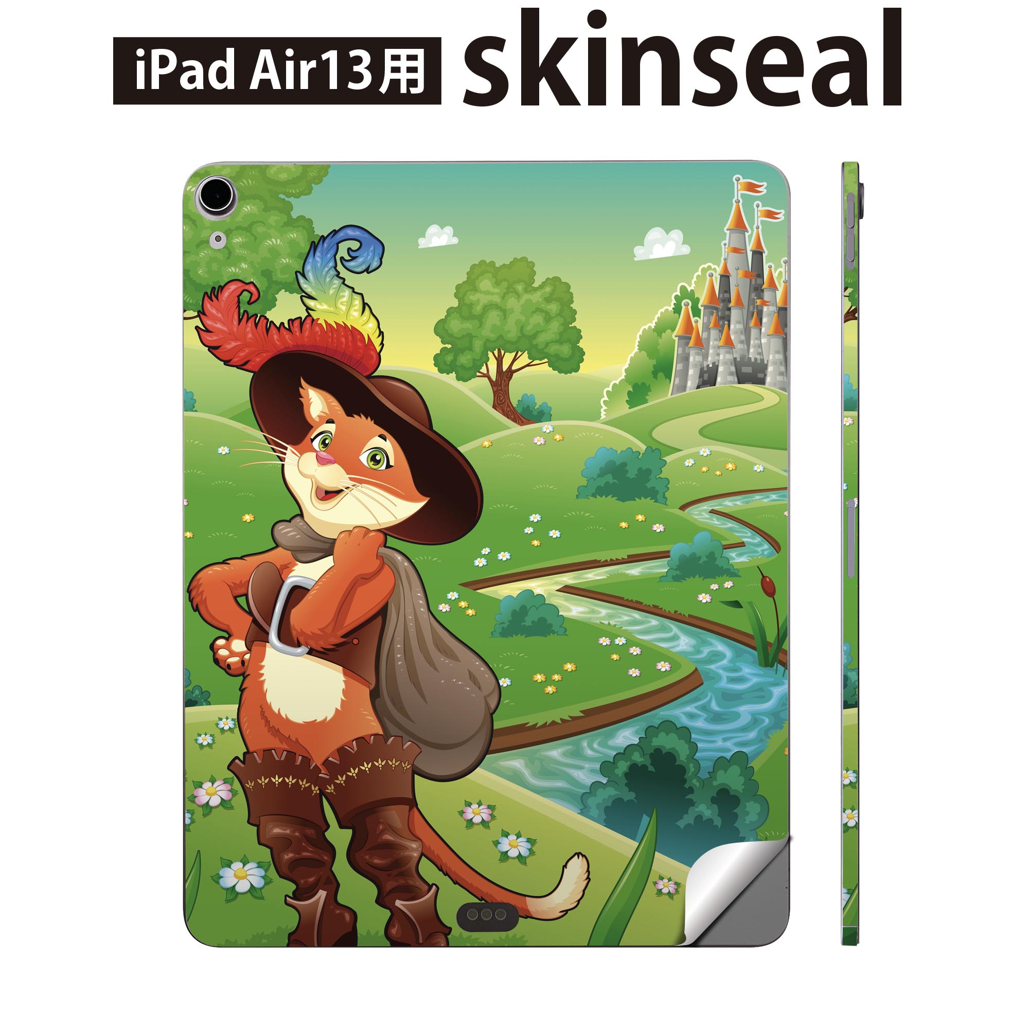 iPad Air13 用 スキンシール アイパッド エア 13インチ 対応 全面スキンシール フル 背面 側面 保護シール 人気 キャラクター 猫 004507