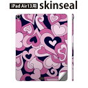 iPad Air13 用 スキンシール アイパッド エア 13インチ 対応 全面スキンシール フル 背面 側面 保護シール 人気 ハート ピンク 004642(2)